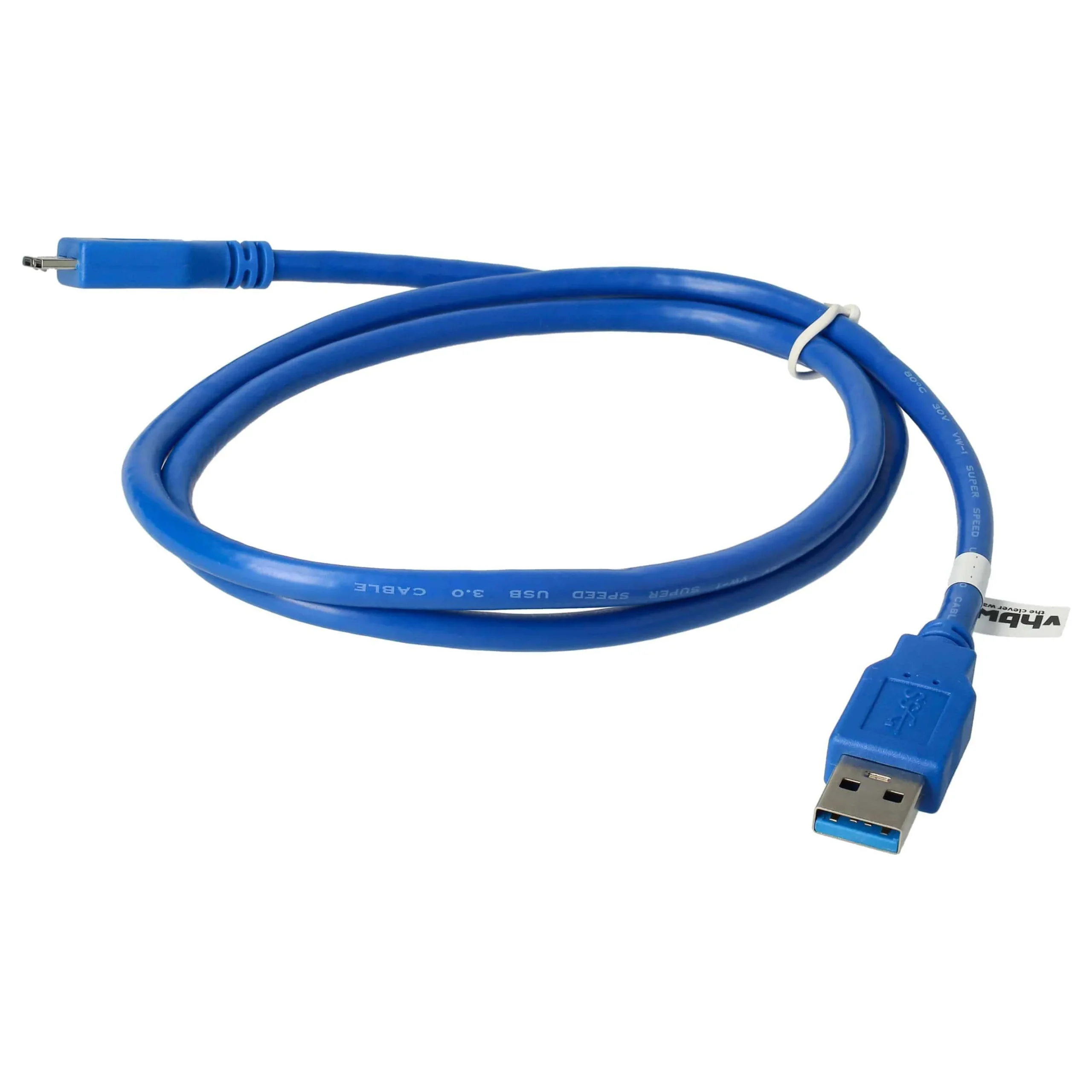 Câble micro-USB USB type A sur pour Buffalo HD-AVSU3 Media Hard Drive - 1m, bleu