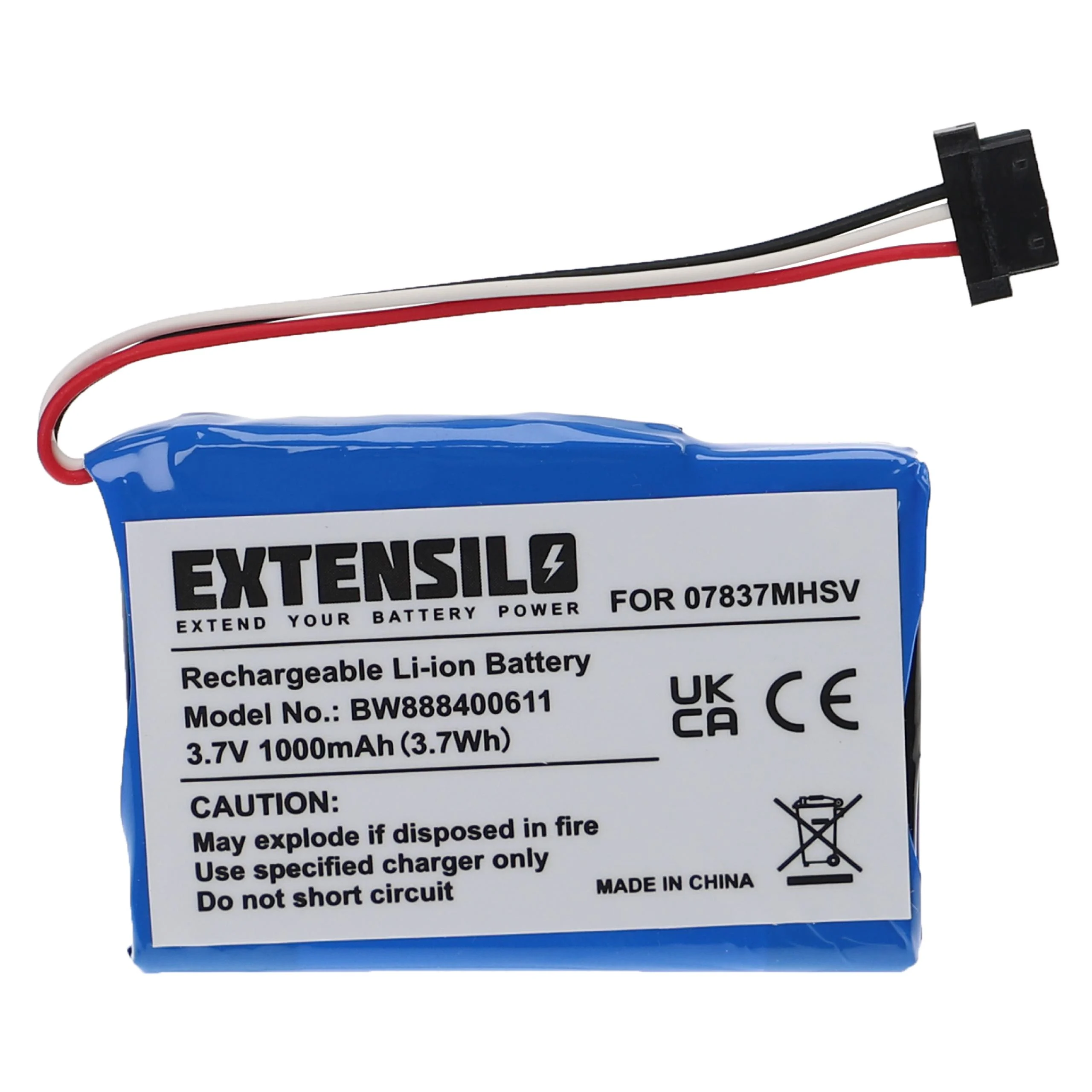 Batterie remplace Becker S30, 07837MHSV, 338937010150 pour navigation GPS Becker - 1000mAh 3,7V Li-ion