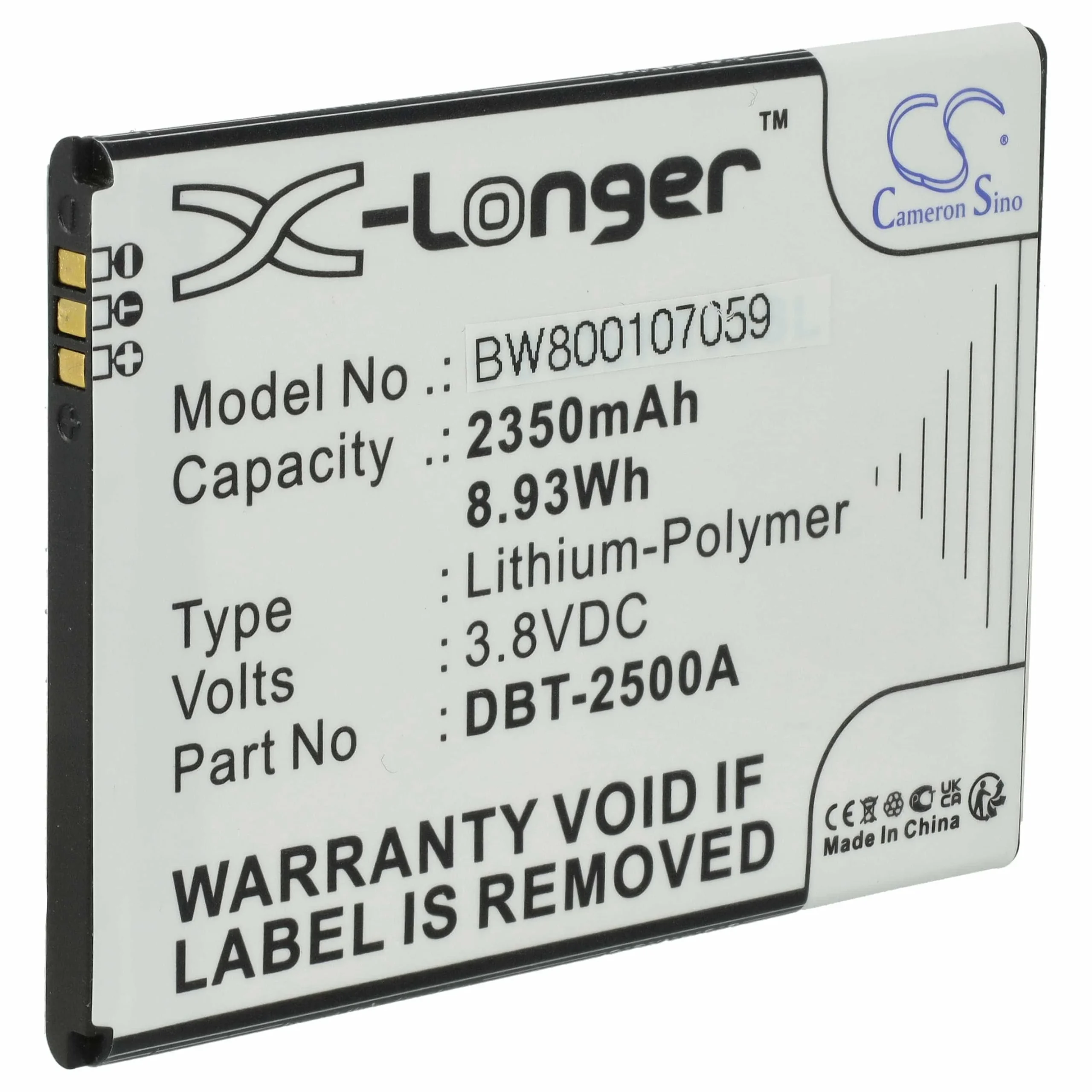Batterie remplace Doro DBT-2500A téléphone portable senior Doro - 2350mAh 3,8V Li-polymère