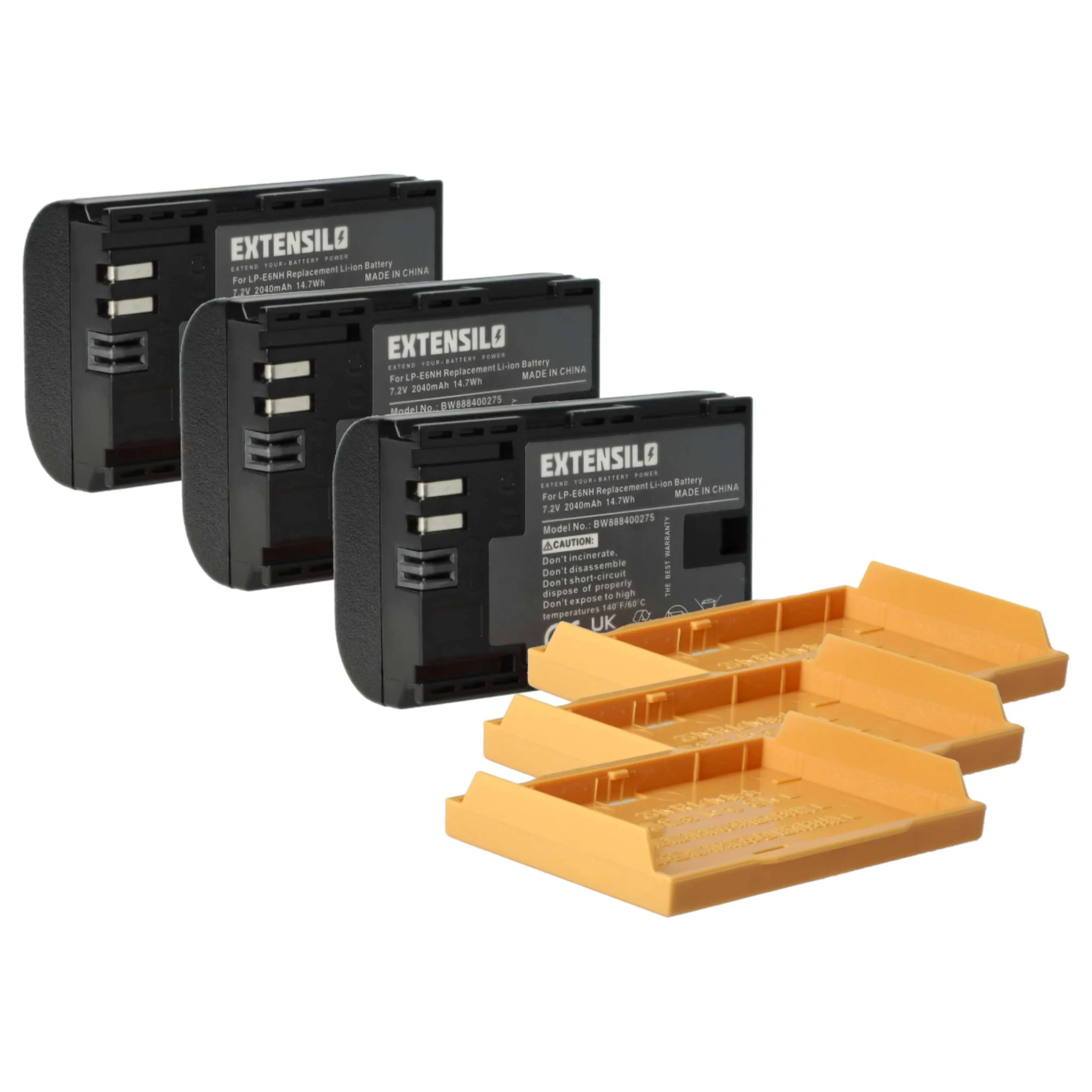 3x Batteries remplace Canon LP-E6, LP-E6NH pour appareil photo Blackmagic- 2040mAh 7,2V Li-ion