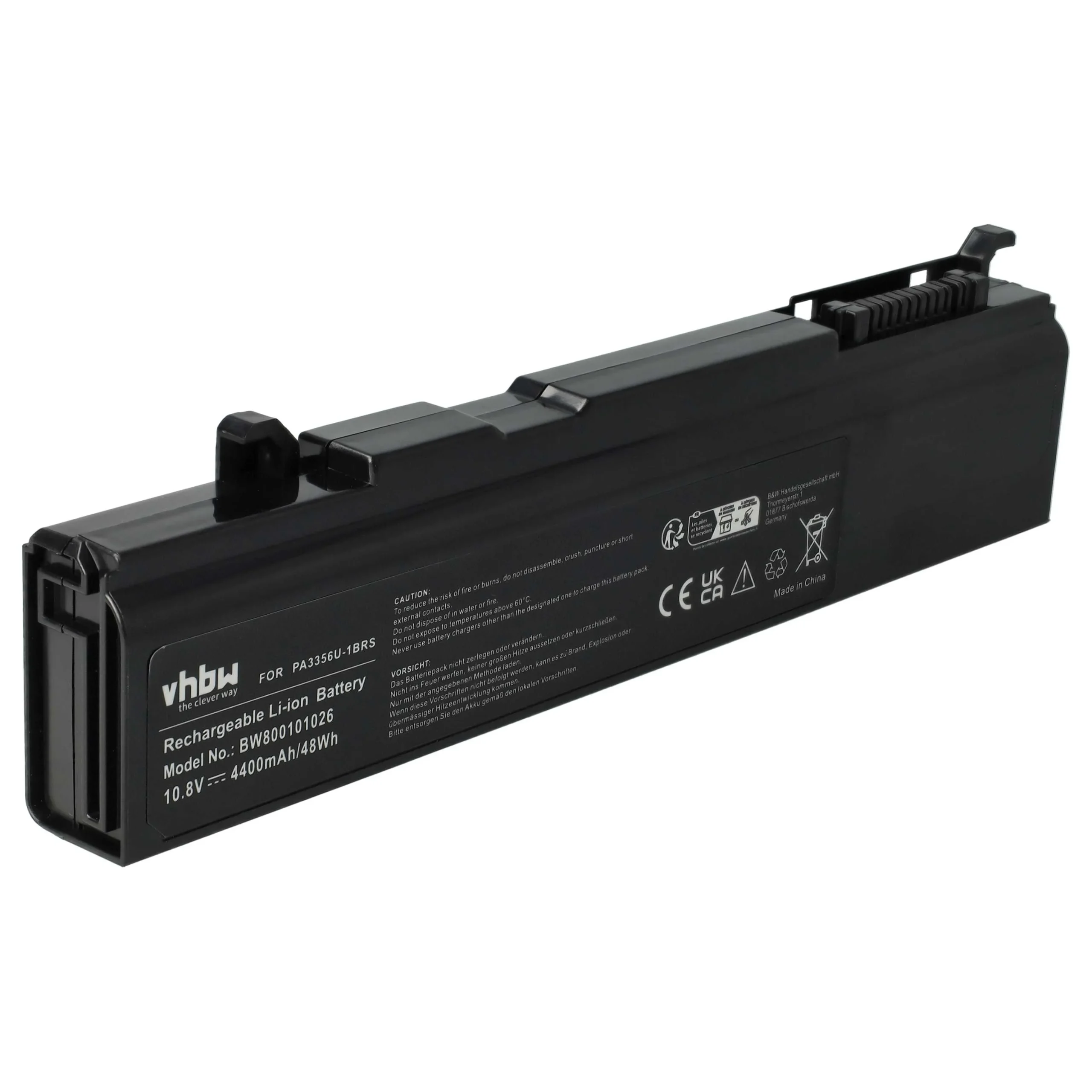 Batterie remplace Toshiba A9-S9020V, PA3356U-1BAS pour ordinateur portable Toshiba- 4400mAh 10,8V Li-ion, noir