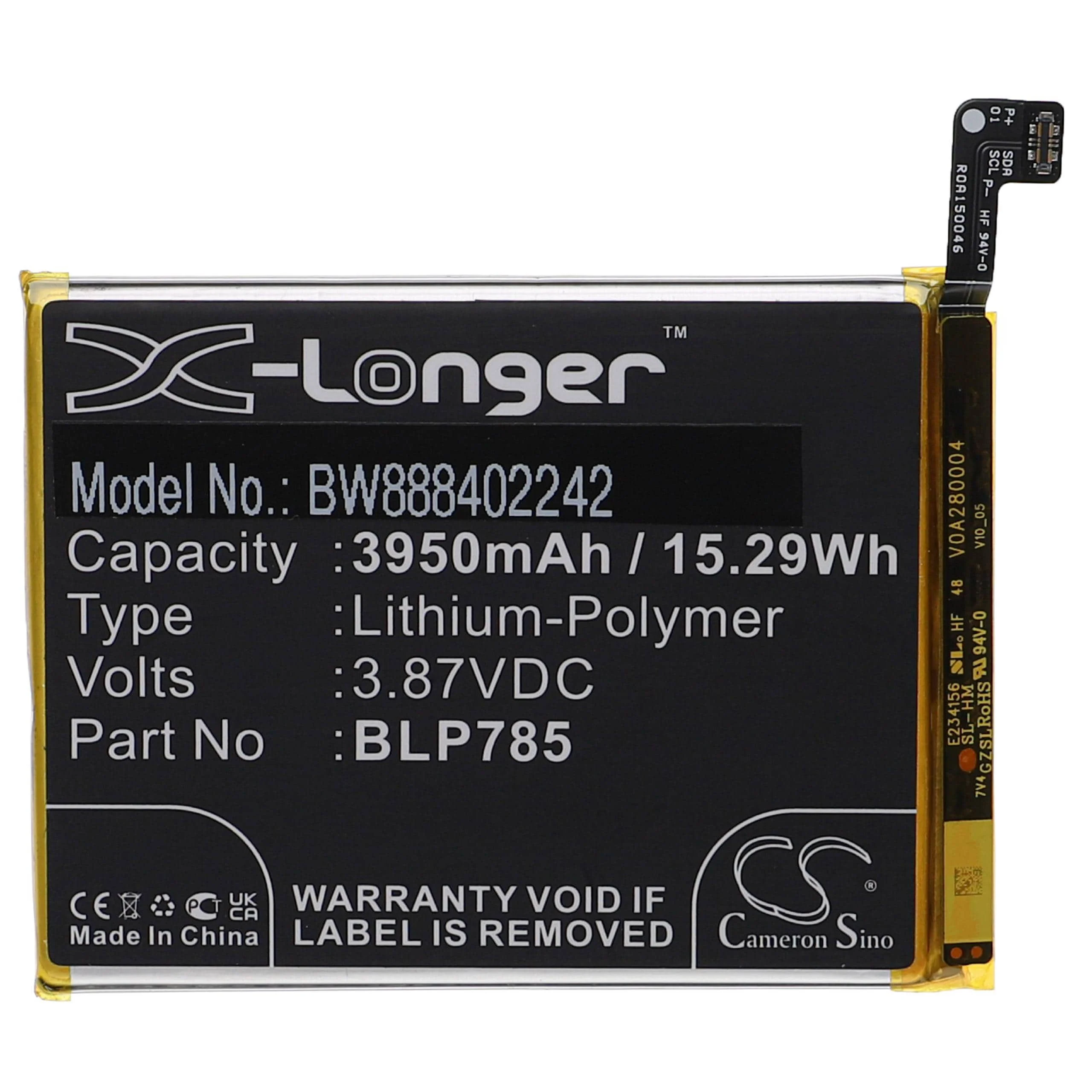 Batterie remplace Oneplus BLP785 téléphone portable OnePlus - 3950mAh 3,87V Li-polymère