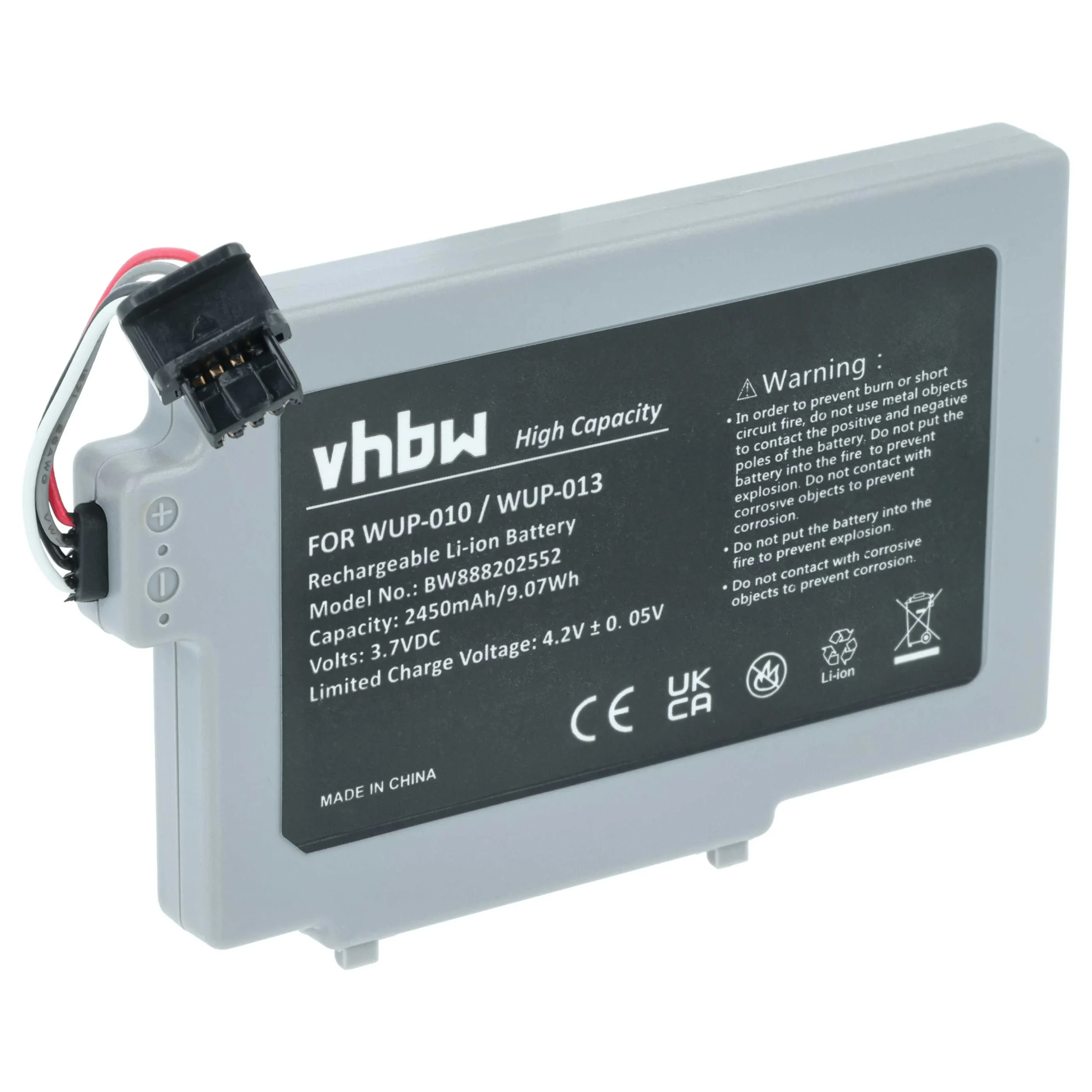 Batterie remplace Nintendo WUP-013 manette de jeu - 2450mAh 3,7V Li-ion