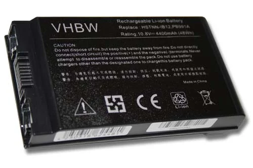 Batterie remplace HP Compaq 381373-001 pour ordinateur portable HP CompaQ- 4400mAh 10,8V Li-ion, noir