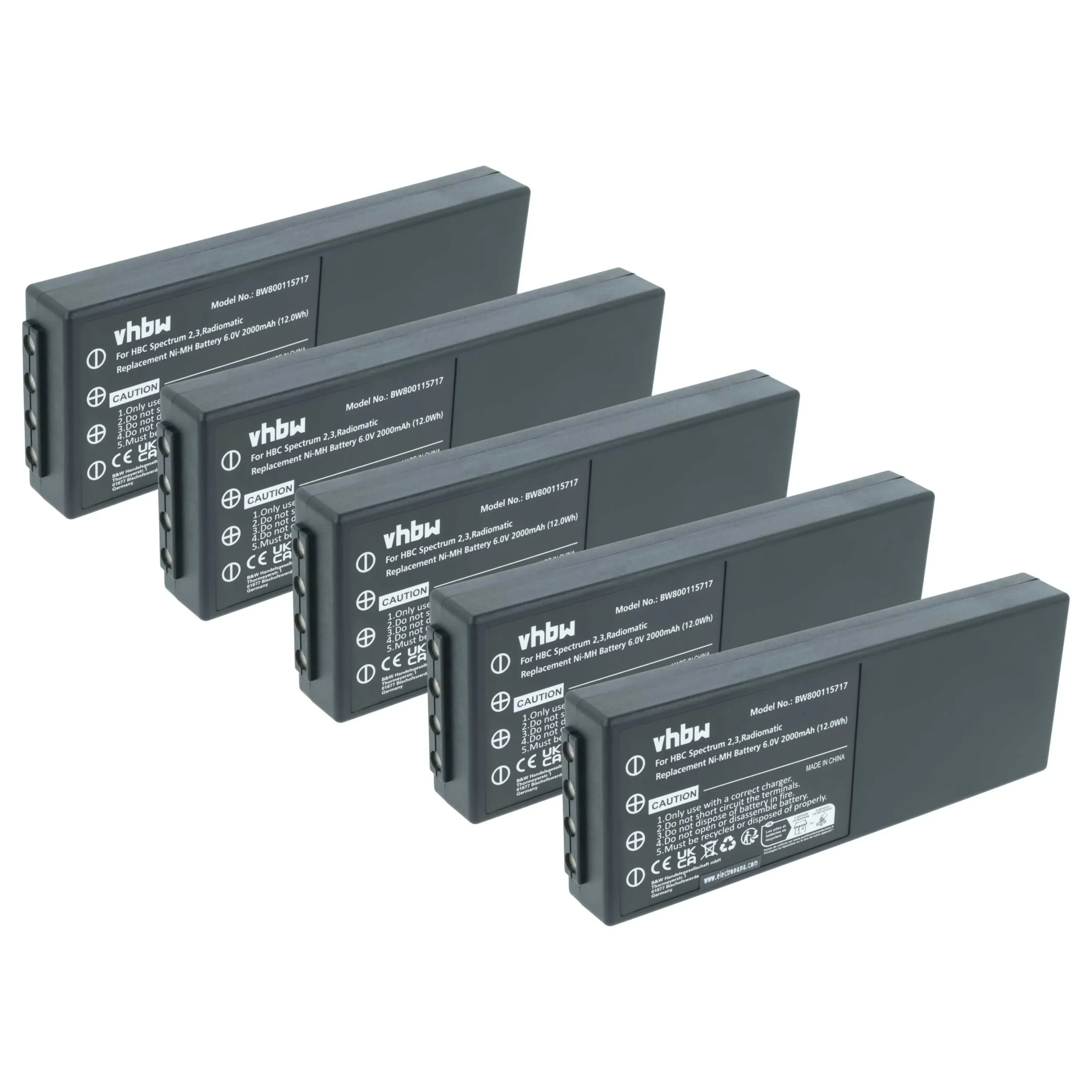 Batterie (5 pièces) remplace HBC 005-01-00466, BA210040 (FuB 10AA), BA213020, BA21303, BA210 - 2000mAh 6V NiMH