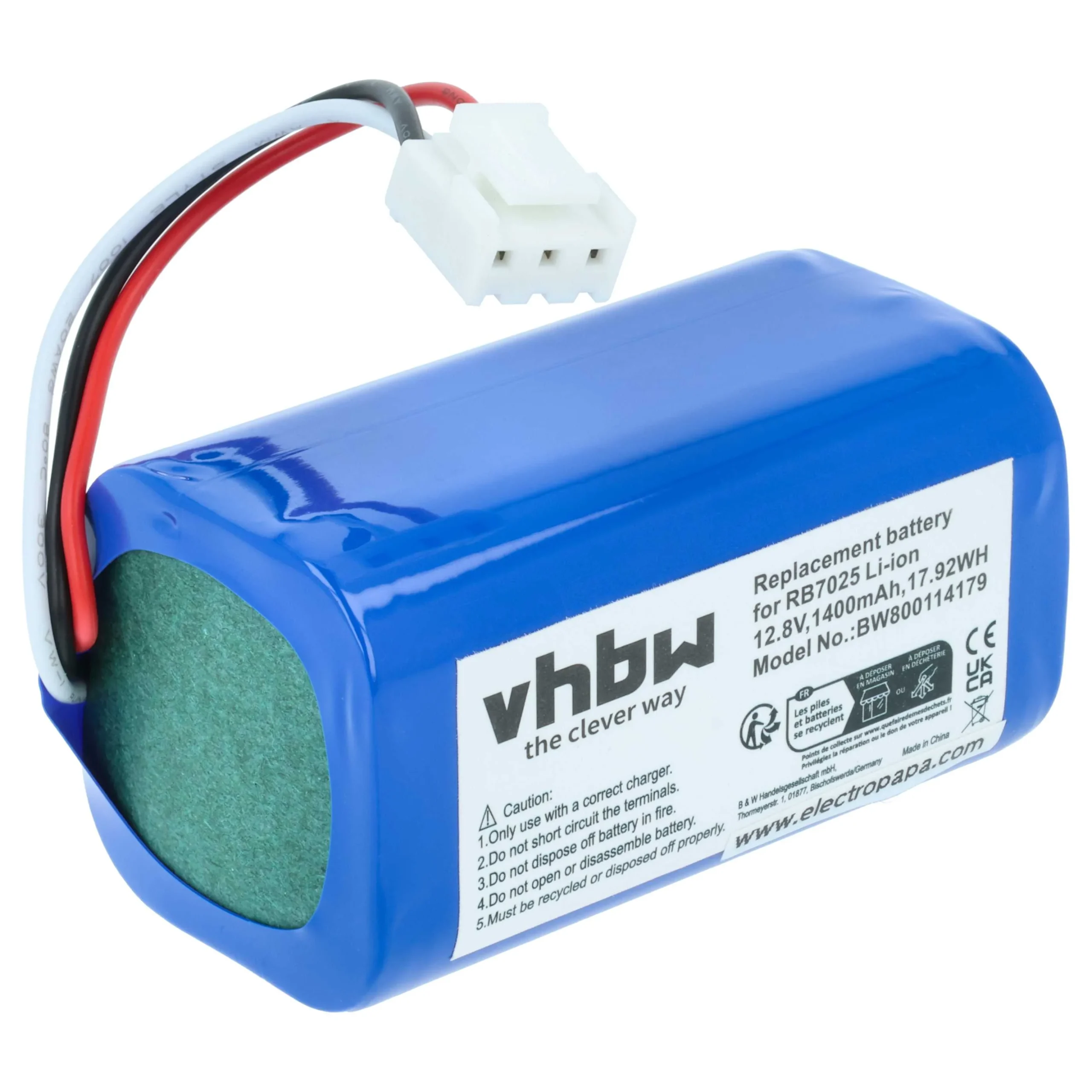 Batterie remplace Philips CP0111/01, 4IFR19/66 pour robot aspirateur Philips - 1400mAh 12,8V Li-ion