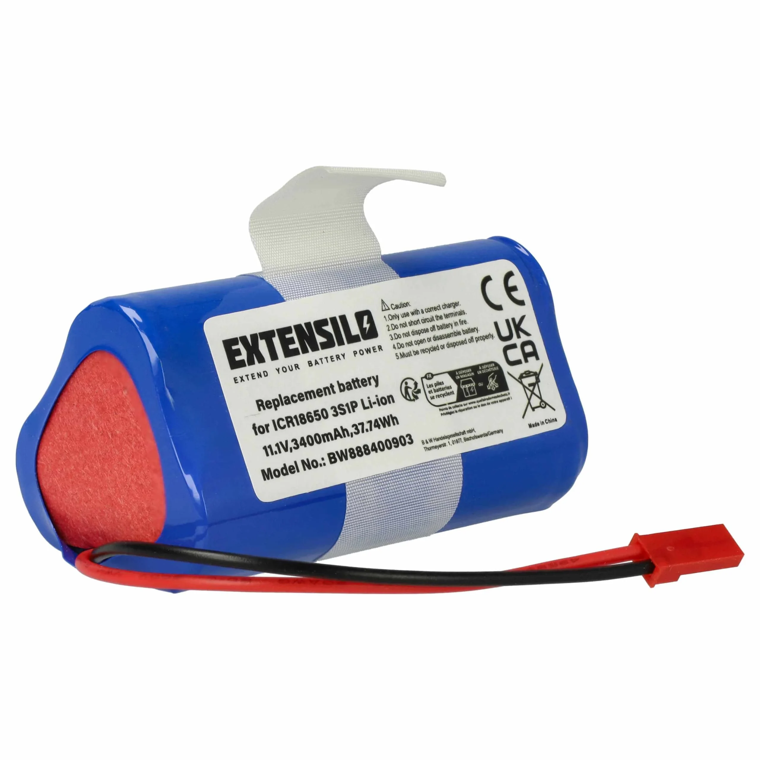 Batterie pour robot aspirateur Ecovacs CEN250, ML009, V700 - 3400mAh 11,1V Li-ion