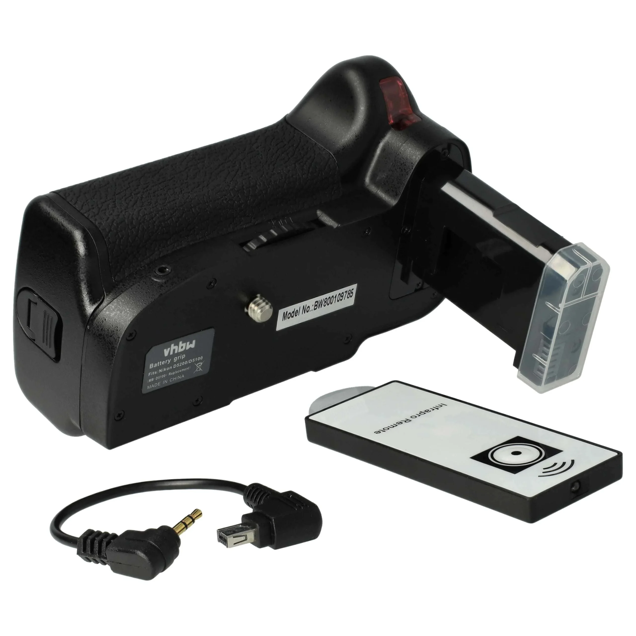 Batterie grip pour appareil photo Nikon D5100, D5200, D5300 - avec molette, plastique / métal, déclencheur