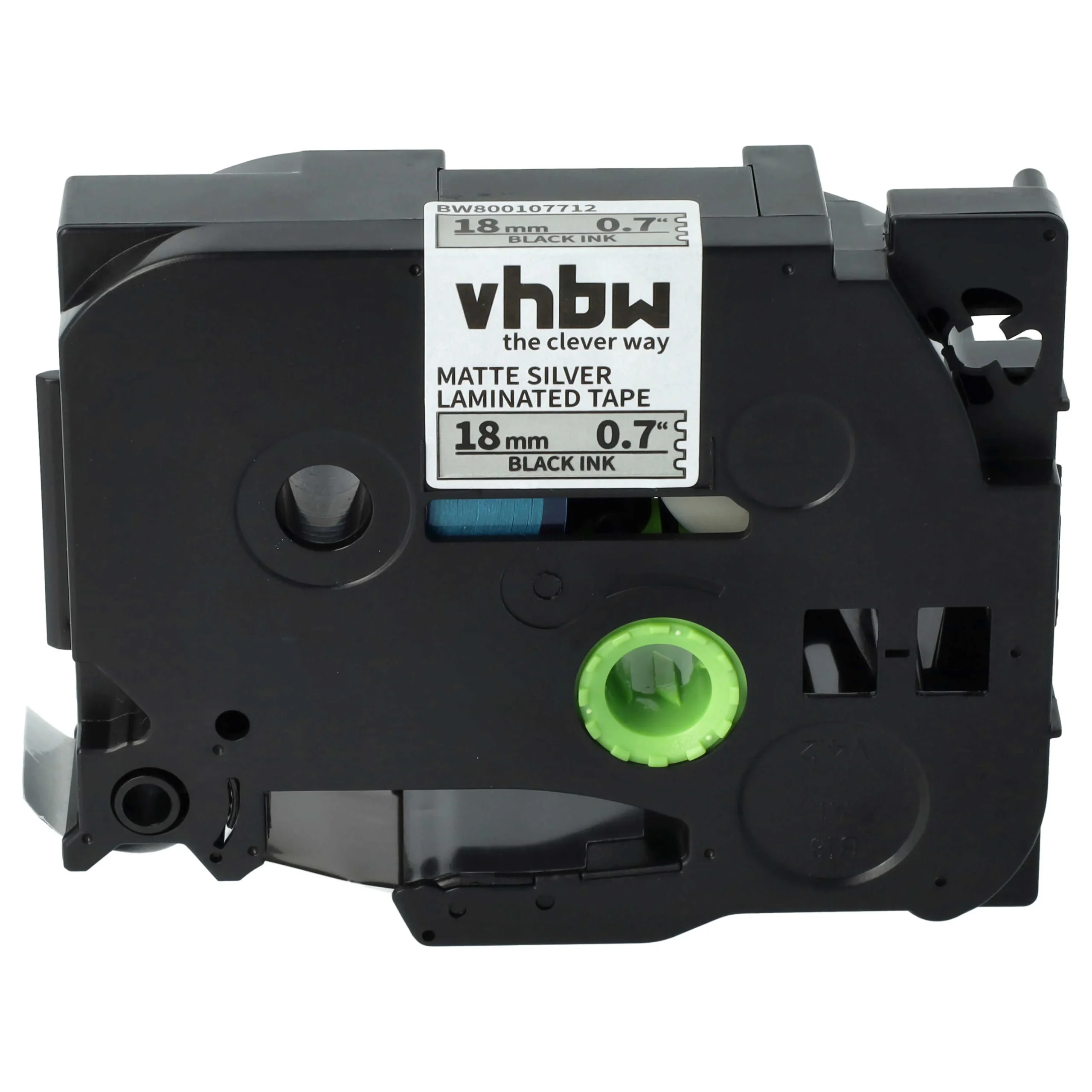 Cassette à ruban remplace Brother TZE-M94, TZ-M941 - 18mm lettrage Noir ruban Argent mat, plastique