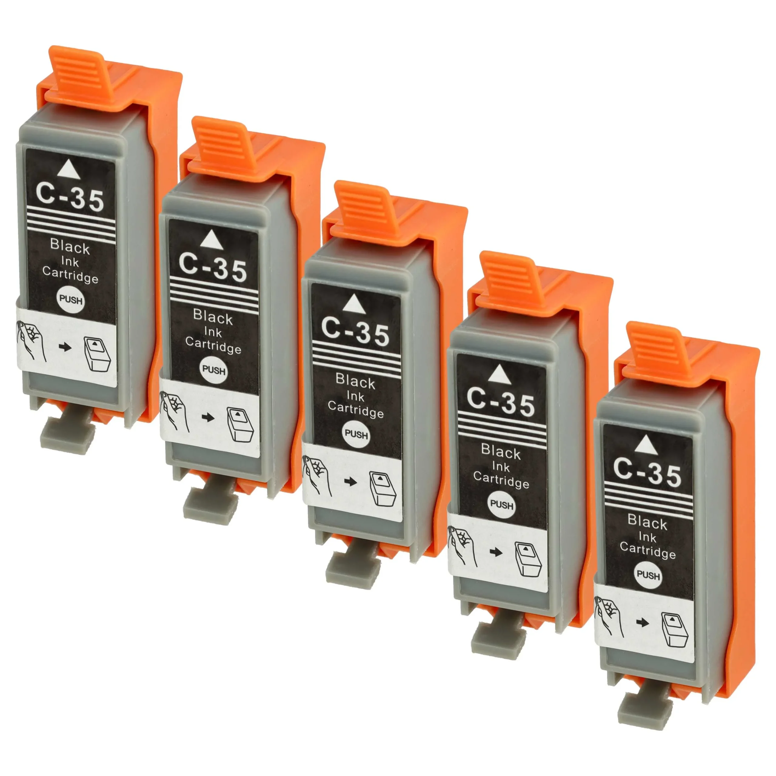5x Cartouche remplace Canon PGI-35BK pour imprimante Canon - noir 10ml