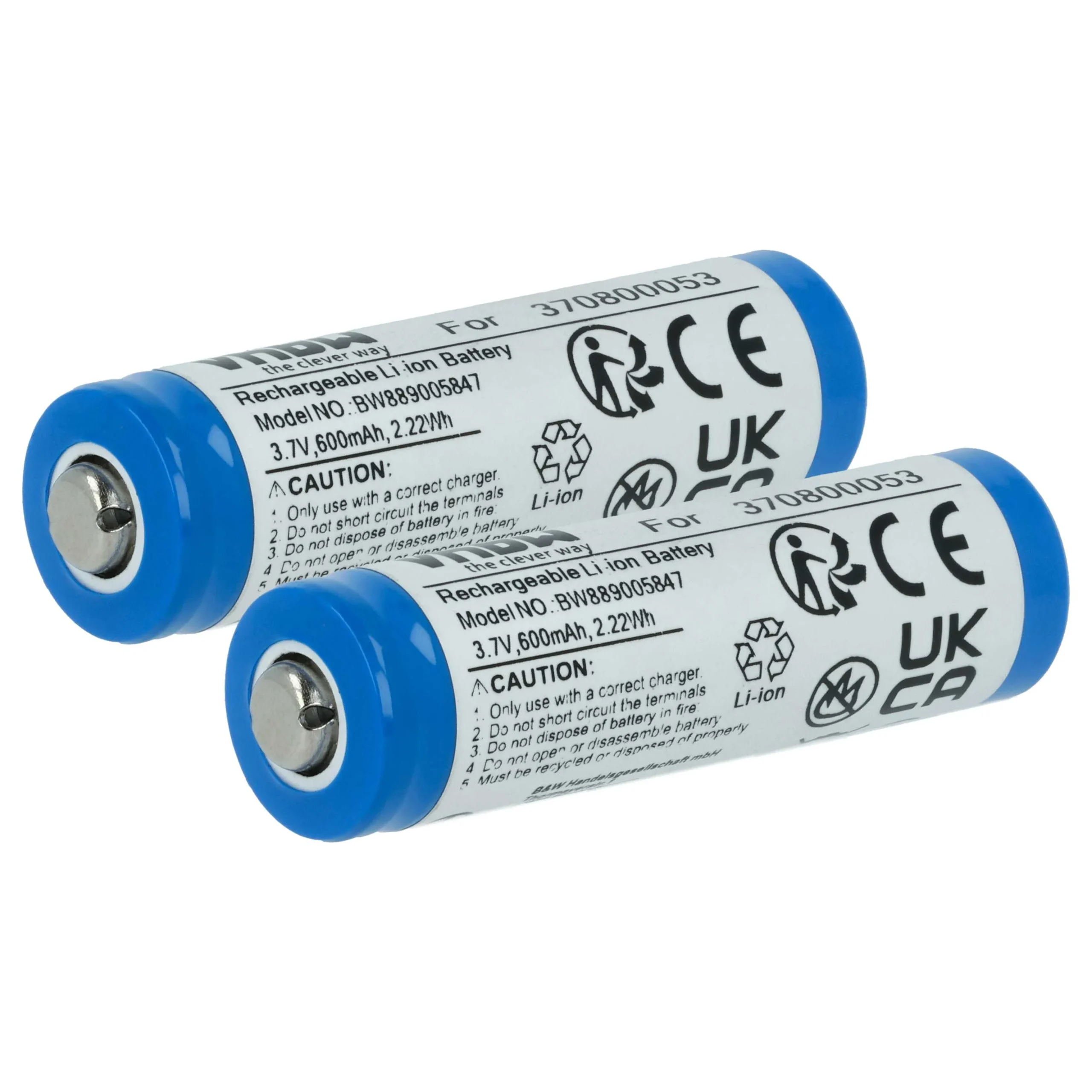 Batterie (2 pcs.) remplace Carrera 370800053 modèle radio-télécommandé - 600mAh 3,7V Li-ion