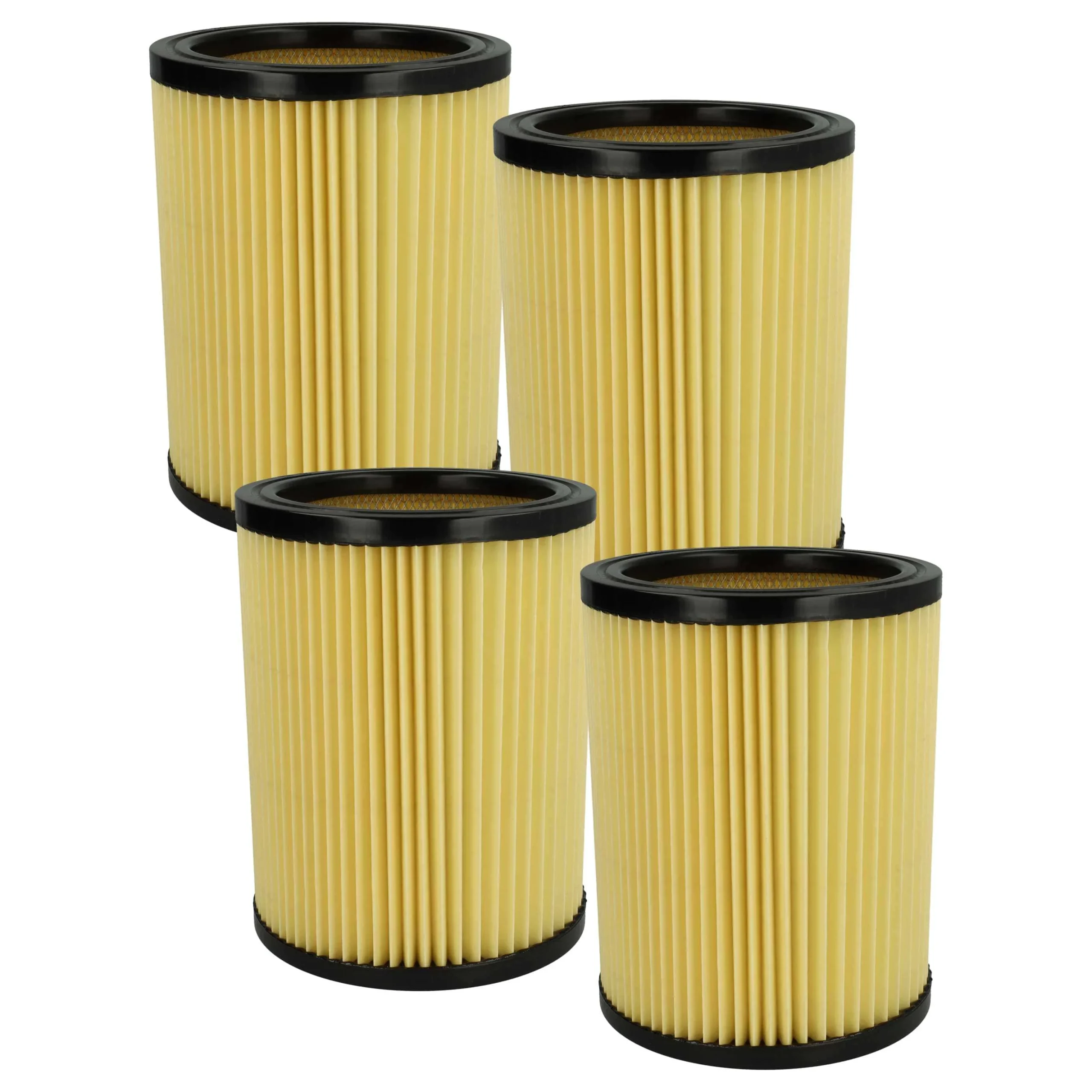 4x Filtre remplace Hikoki Hitachi 750435, 710060 pour aspirateur Hikoki Hitachi - filtre plissé, noir / jaune