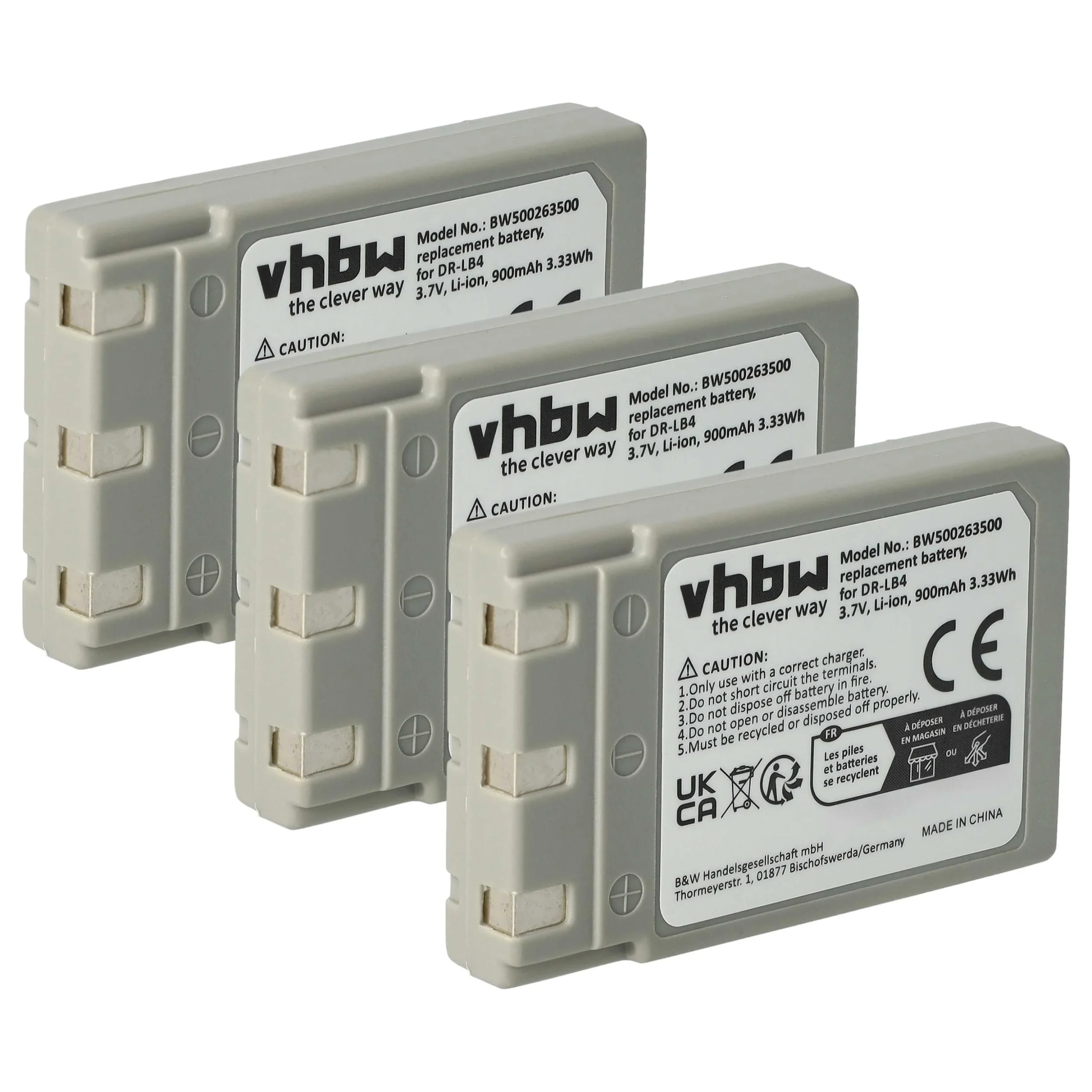 3x Batteries remplace Concord 431-XXX pour appareil photo Praktica- 750mAh 3,7V Li-ion