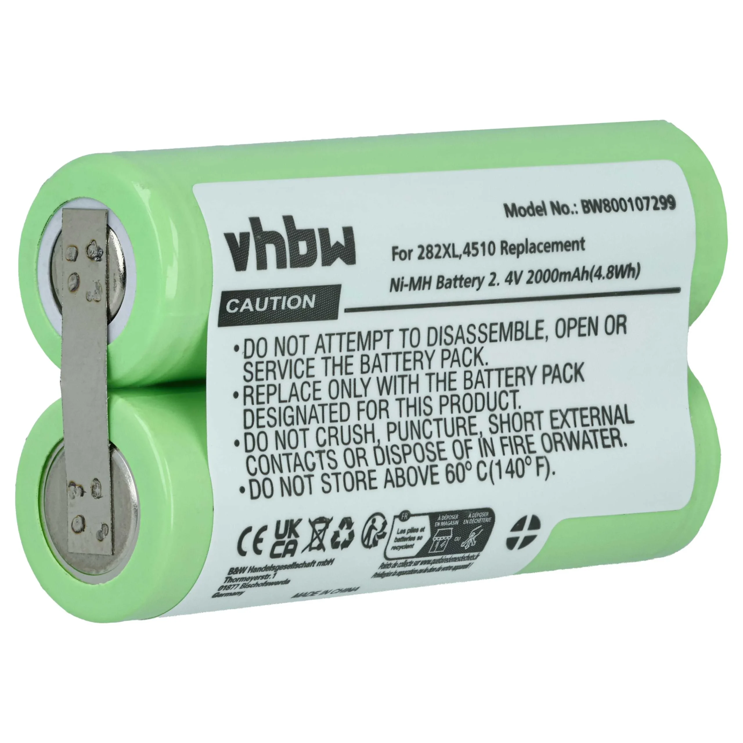Batterie remplace 138-10673, 138-10334, 138-10727 pour rasoir électrique Philips - 2000mAh 2,4V NiMH