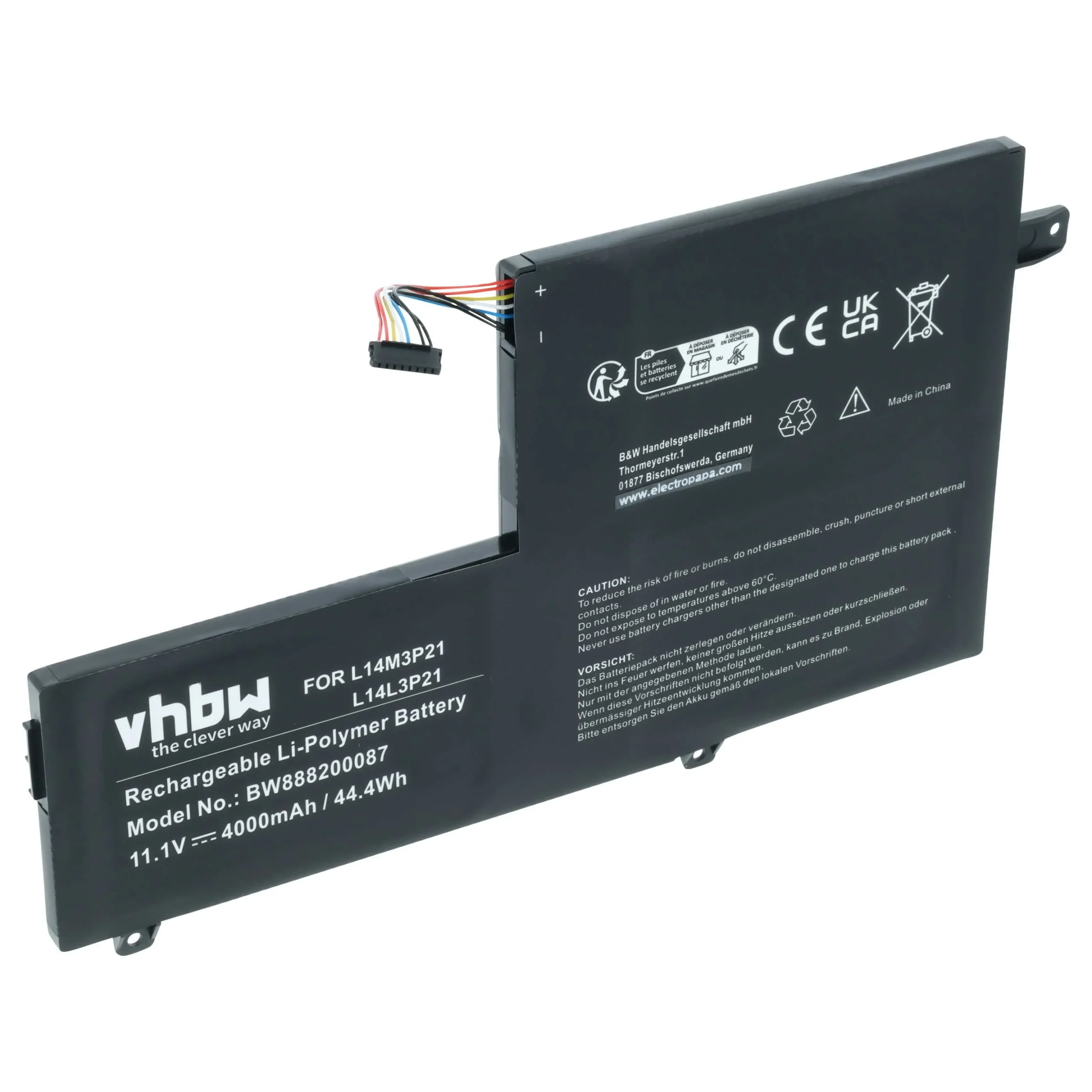 Batterie remplace Lenovo 5B10G78611, 5B10G78609 pour ordinateur portable Lenovo- 4000mAh 11,1V Li-polymère