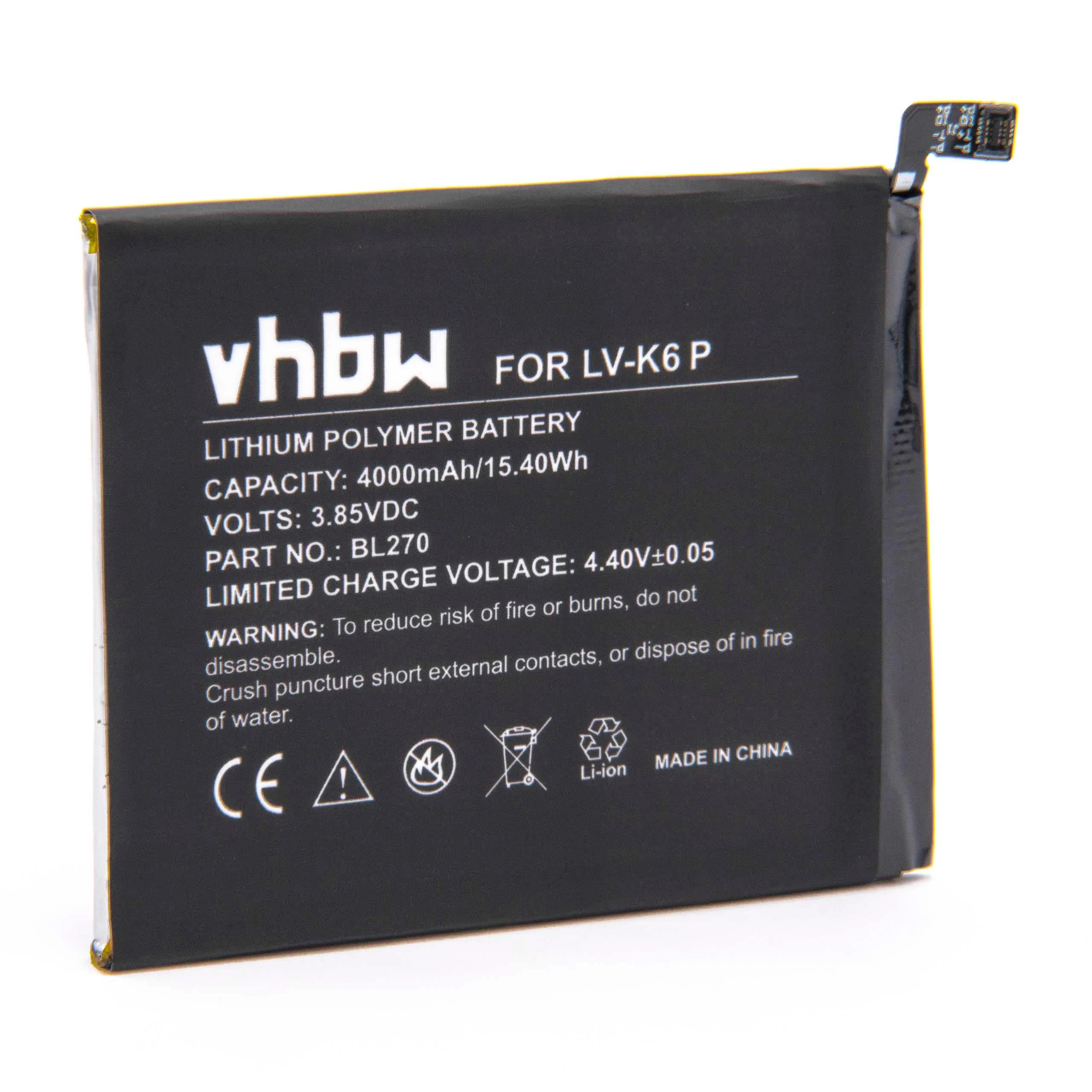 Batterie remplace Lenovo BL270 téléphone portable Lenovo - 4000mAh 3,85V Li-polymère