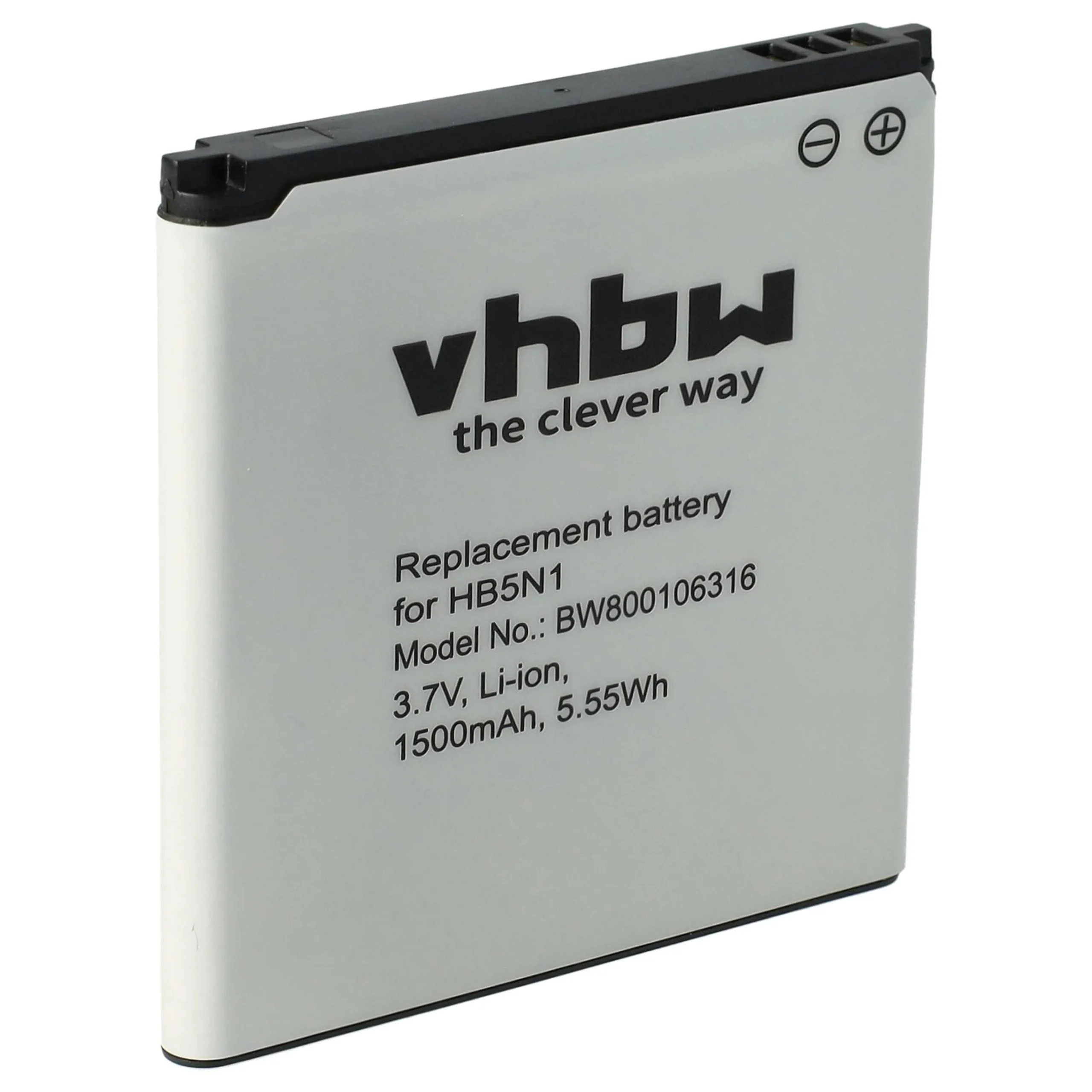 Batterie remplace Huawei BCC1023, HB5N1H, HB5N1 téléphone portable Huawei - 1500mAh 3,7V Li-ion