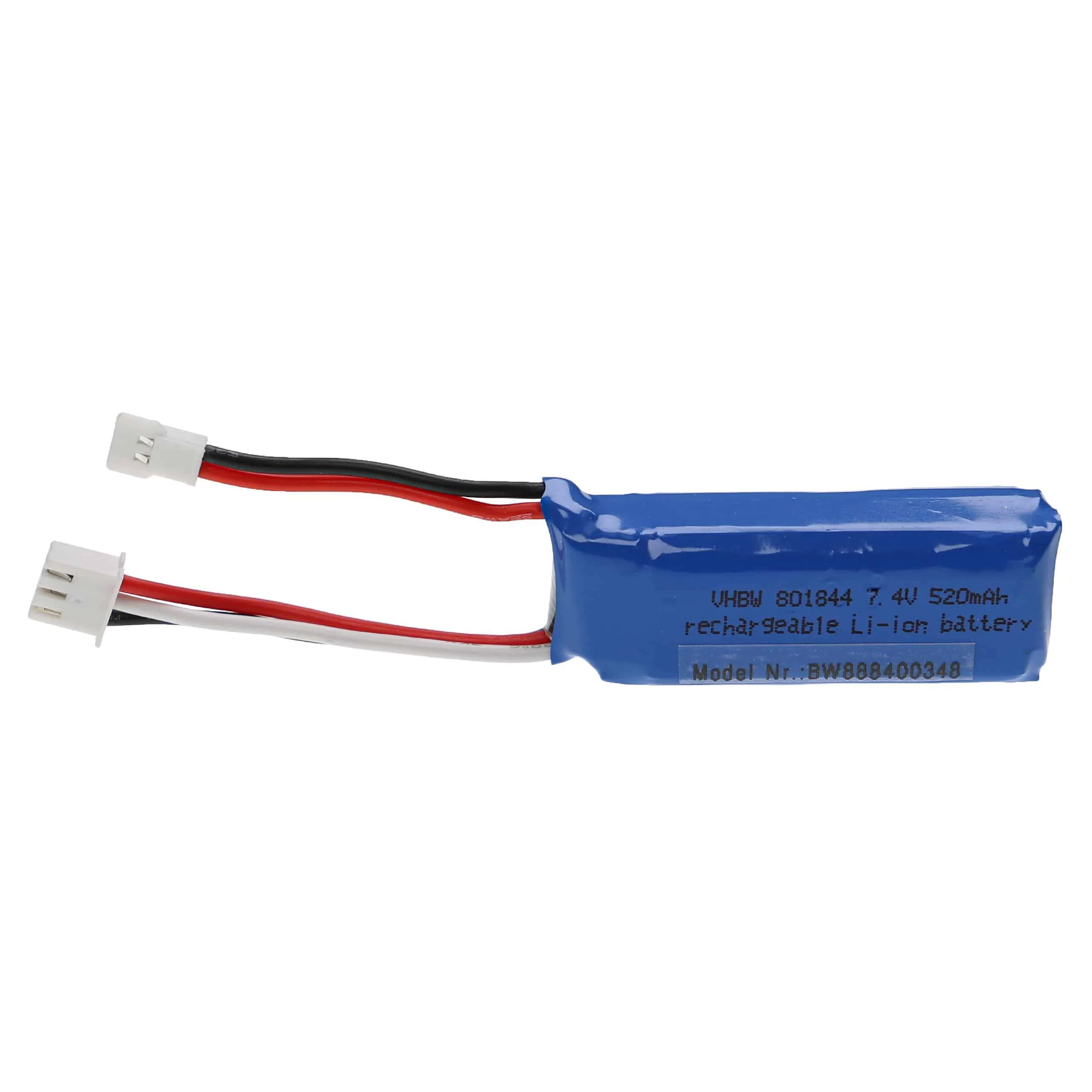 Batterie modèle radio-télécommandé - 520mAh 7,4V Li-polymère, XH 2.54 2P
