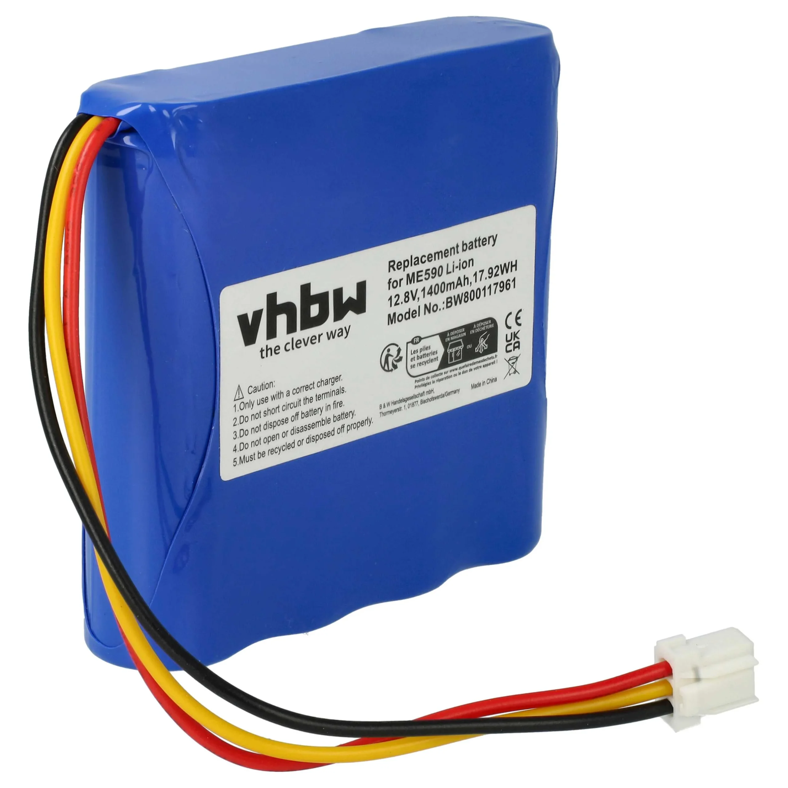 Batterie remplace Moneual 12J003633 pour robot aspirateur Moneual - 1400mAh 12,8V LiFePO4
