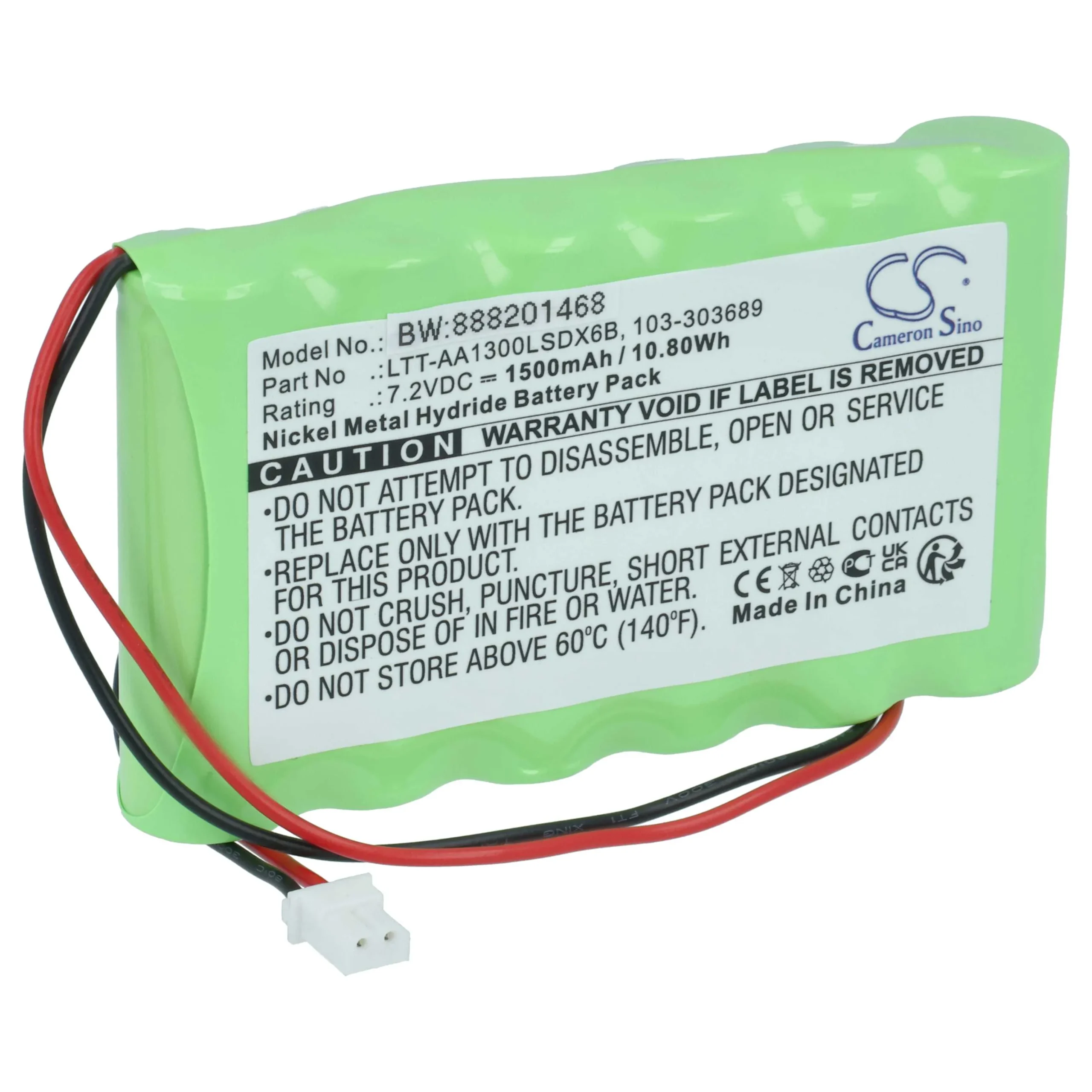 Batterie remplace Visonic 103-300691, 103-301179 pour centrale d'alarme Visonic - 1500mAh 7,2V NiMH
