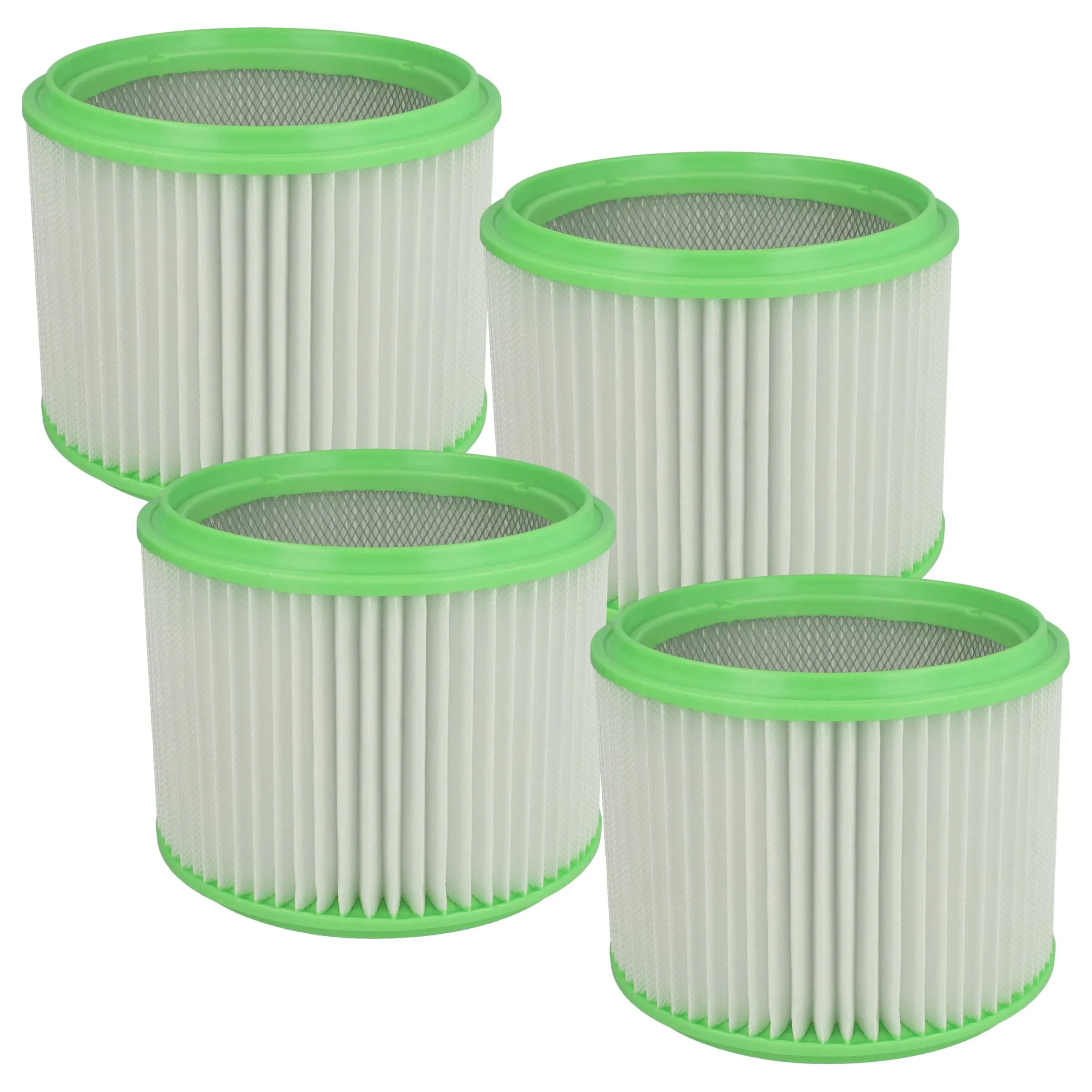 4x Filtre remplace Makita 413525 pour aspirateur Gisowatt - Cartouche Filtre, blanc / vert