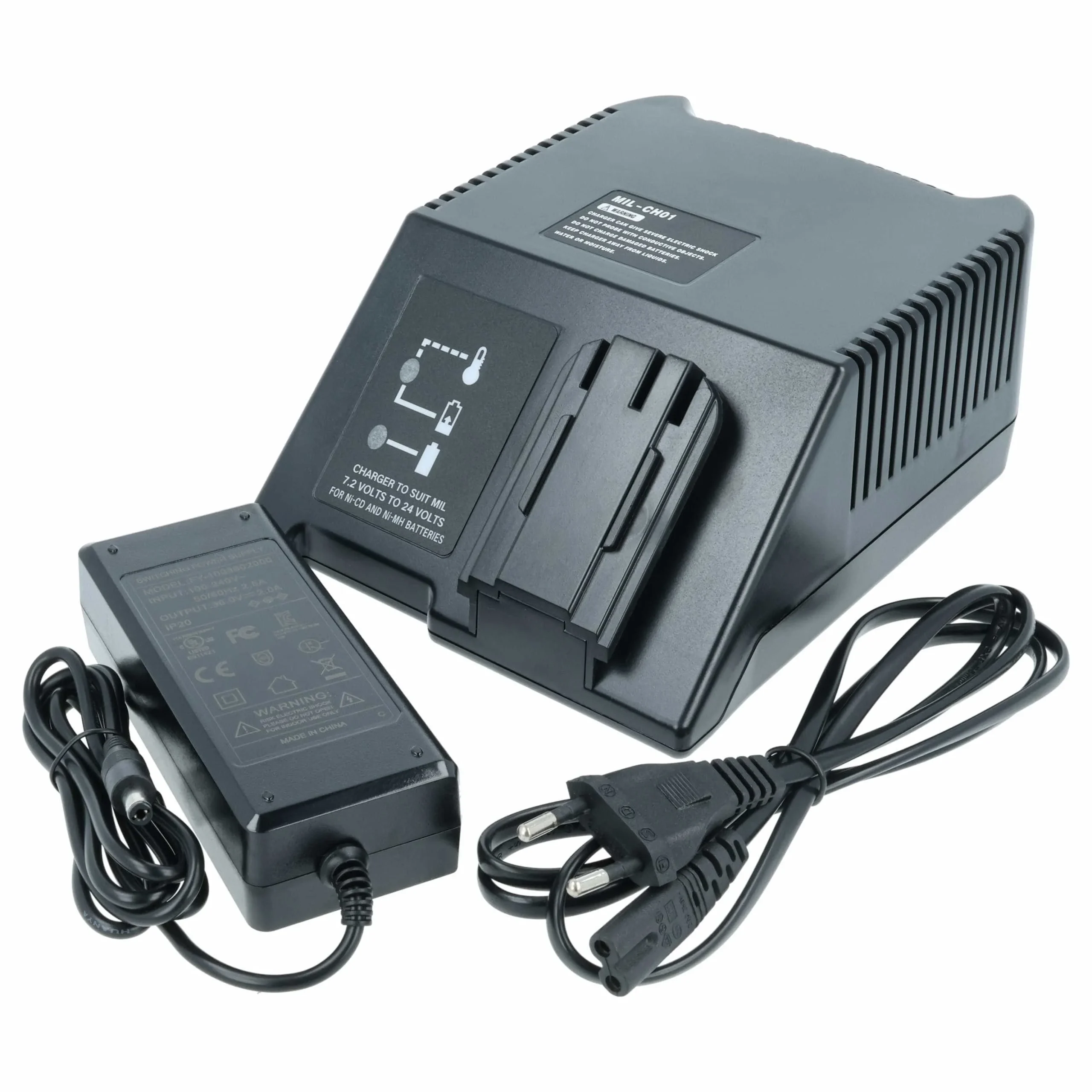 Chargeur remplace AEG PBA 7224 MB, RCA 7224 MB pour batterie d'outil électrique - Ni-Cd, NiMH, 1,5A
