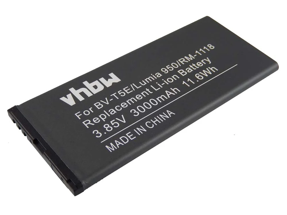 Batterie remplace Microsoft / Nokia BV-T5E téléphone portable Microsoft / Nokia - 3000mAh 3,85V Li-ion