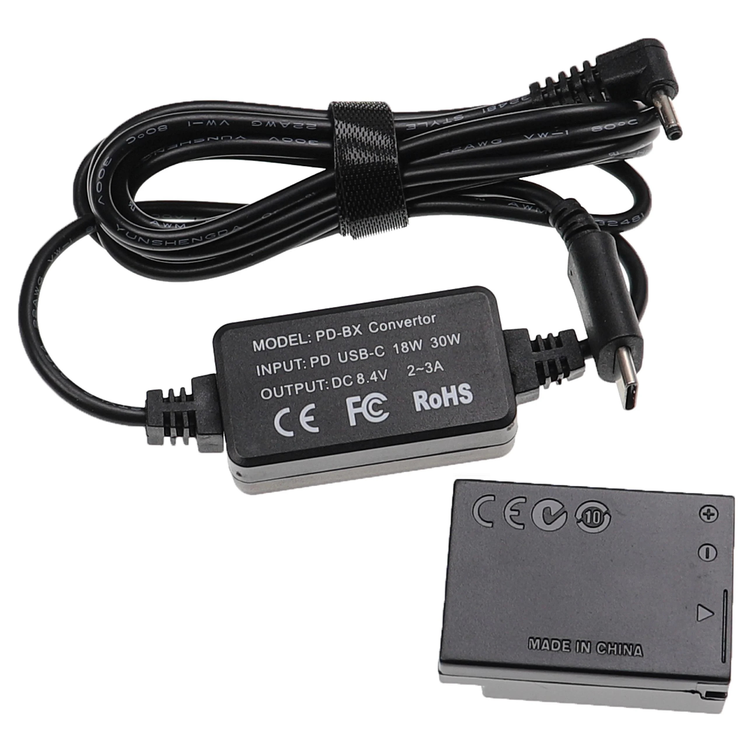 Bloc secteur USB remplace Canon ACK-DC80 pour caméra Canon + coupleur DC comme Canon