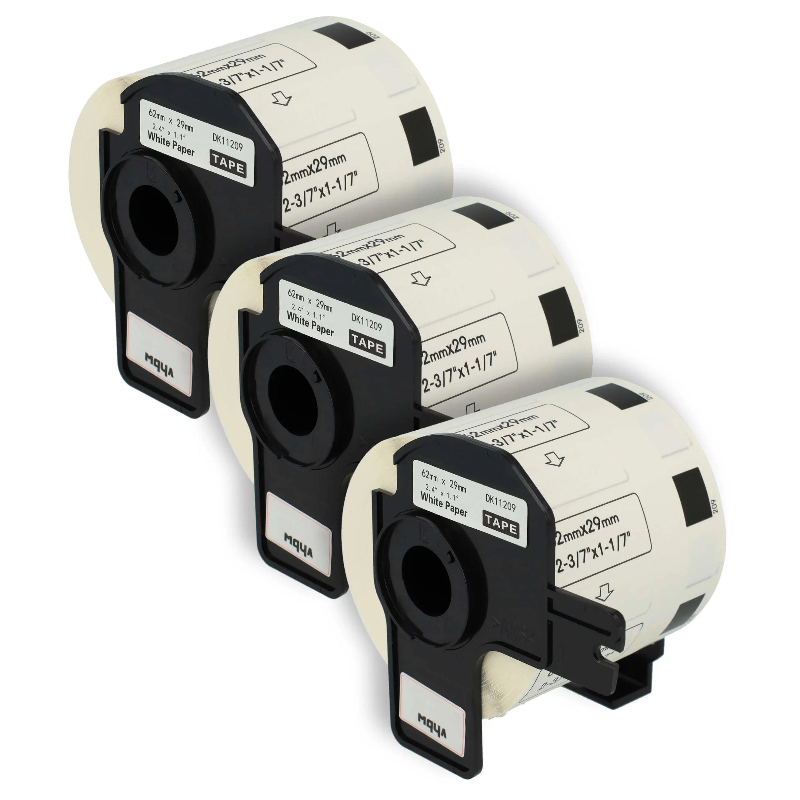 3x Étiquette remplacent Brother DK-11209 pour imprimante étiqueteuse - 62mm x 29mm + support