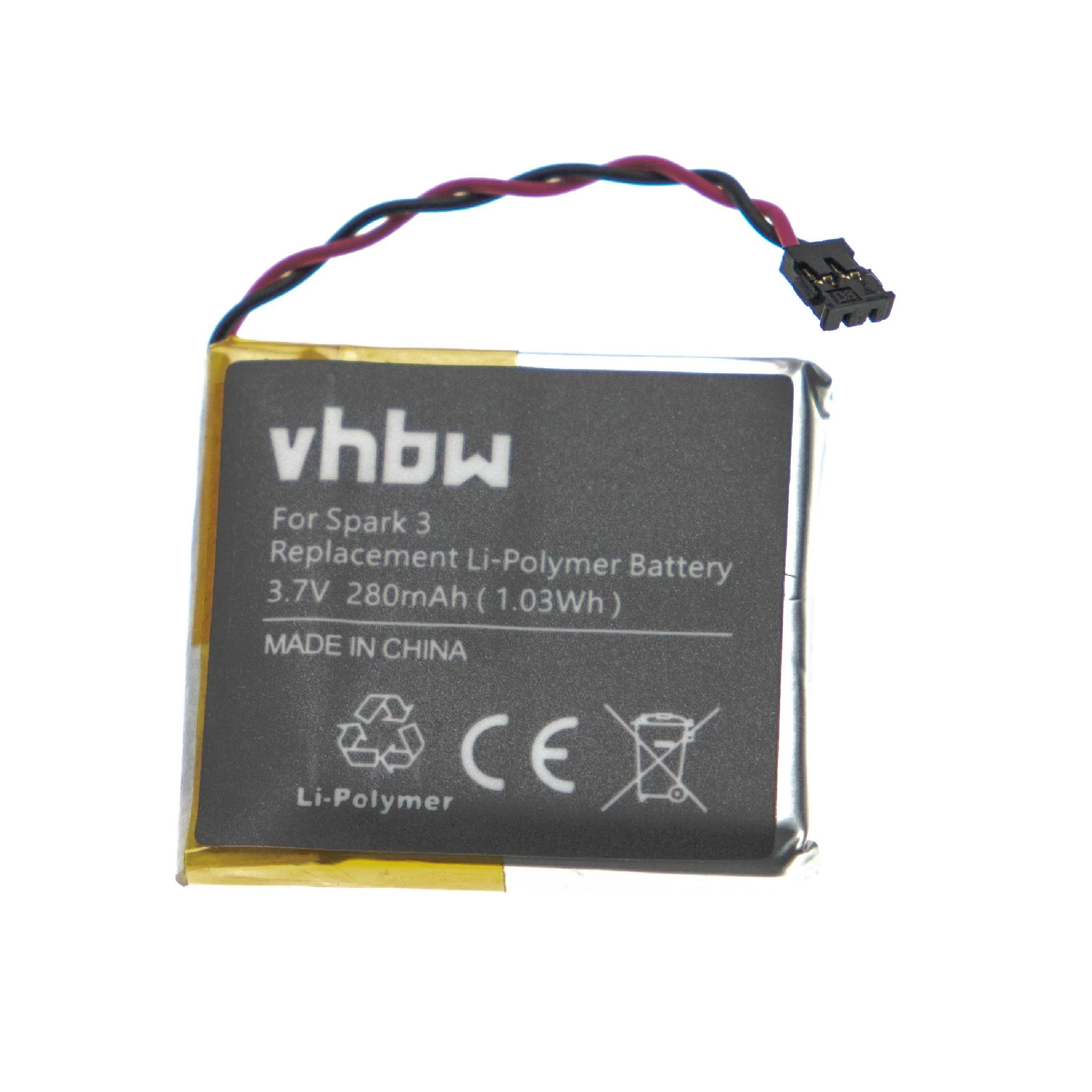 Batterie remplace TomTom AHB332824HPS montre connectée - 280mAh 3,7V Li-polymère