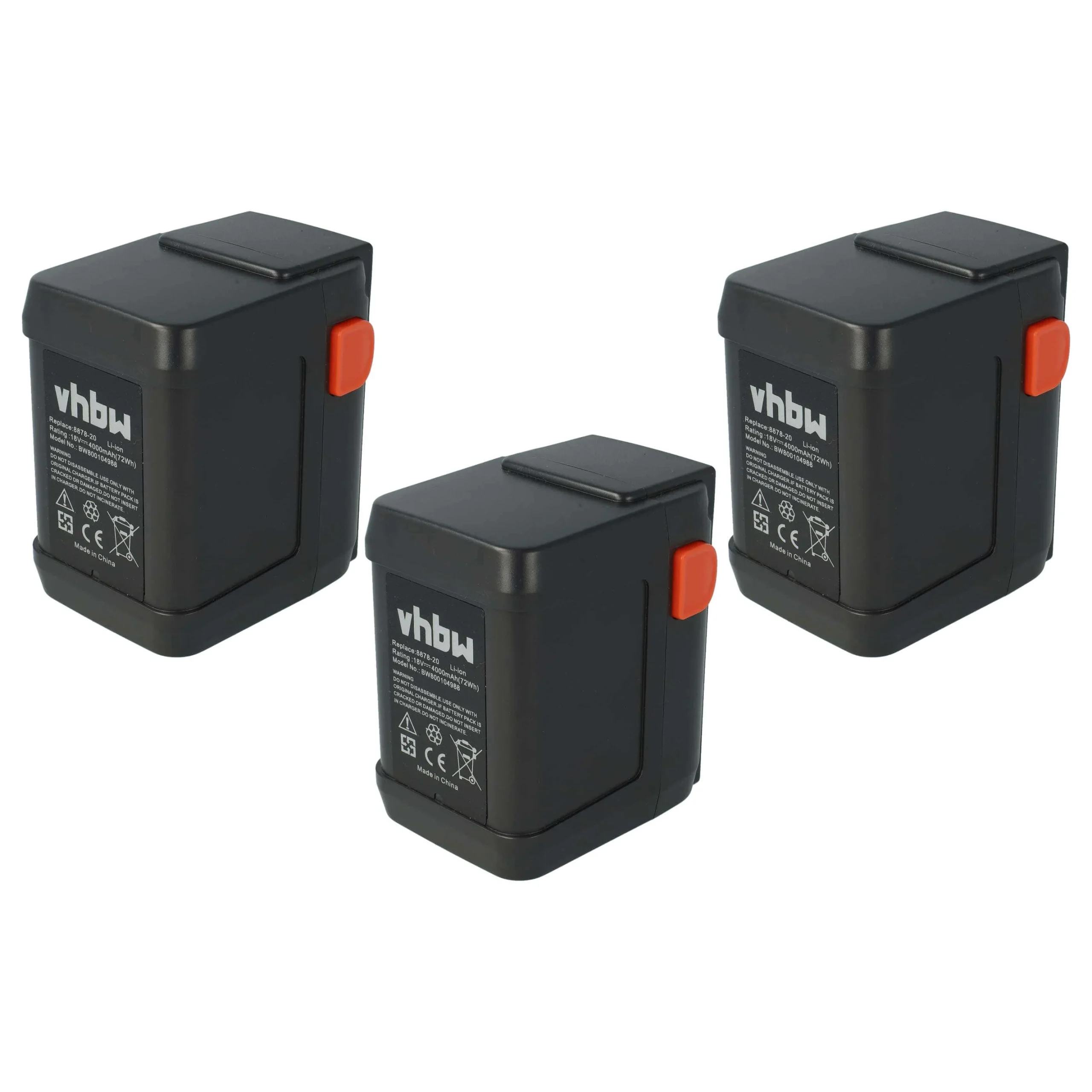 3x Batteries remplace Gardena 8835-20, 8835, 8835-00.701.00 pour outil de jardinage - 4000mAh 18V Li-ion