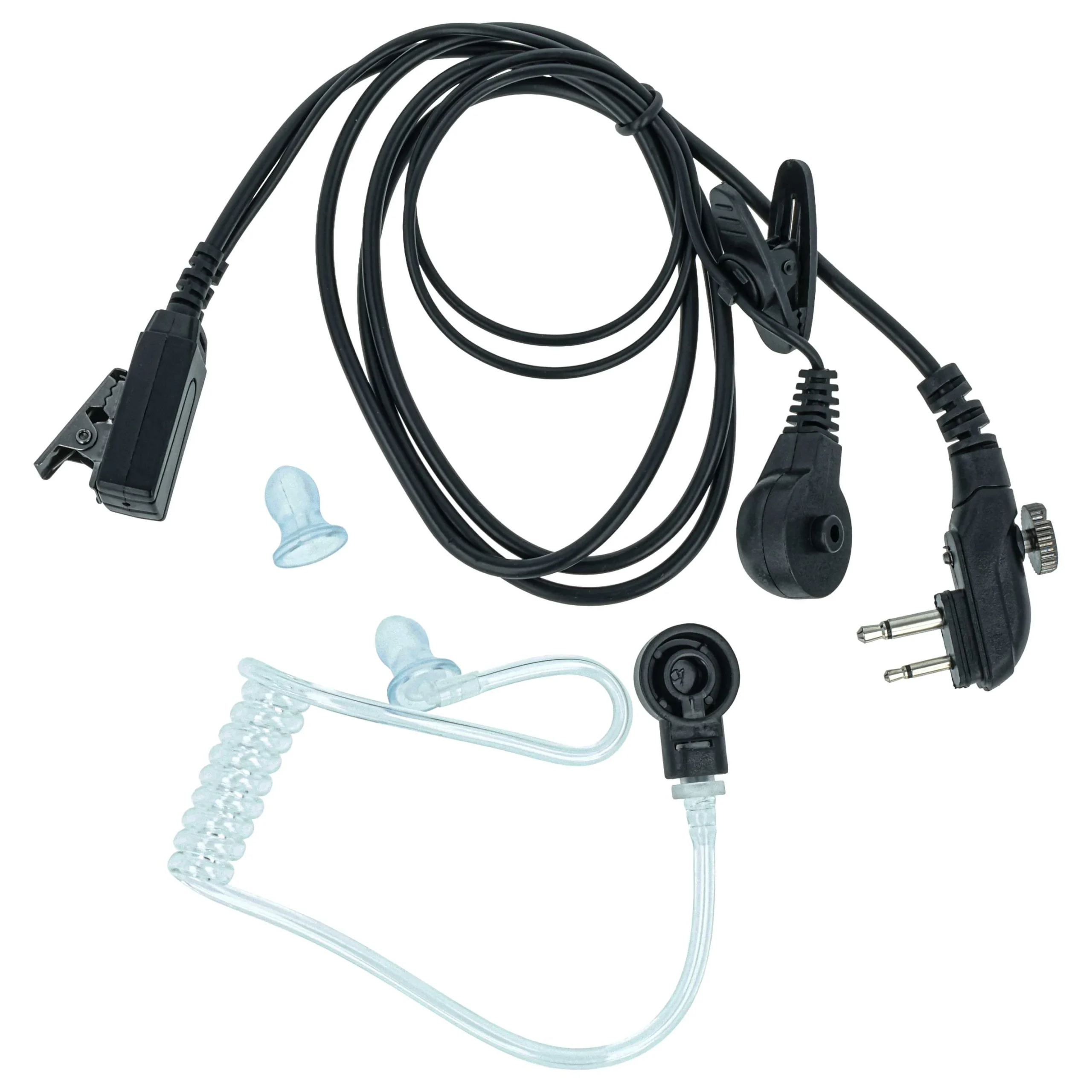 Oreillette de talkie-walkie pour Hyt / Hytera PD500 et autres - Avec microphone PTT + support clip, noir