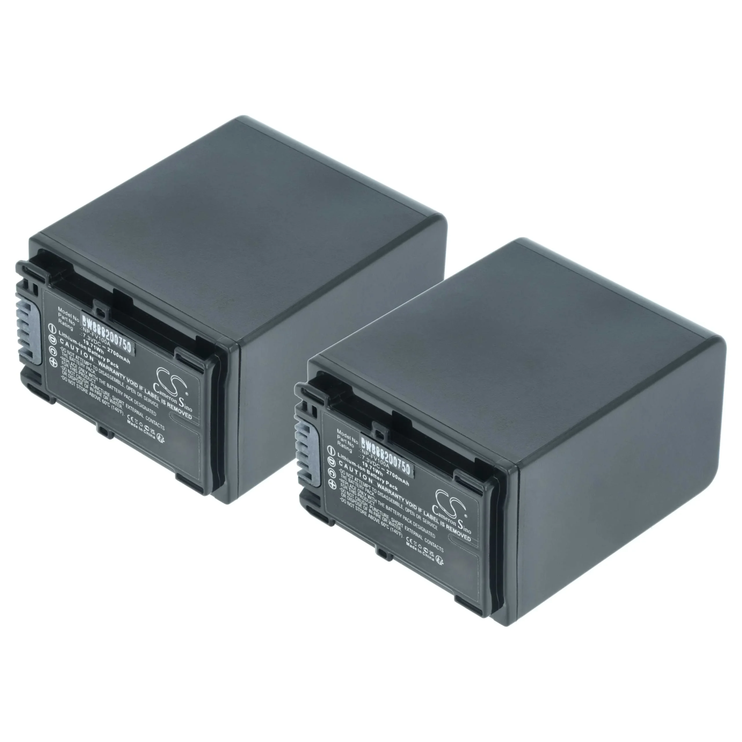 2x Batteries remplace Sony NP-FV100A pour caméscope Sony- 2700mAh 7,3V Li-ion
