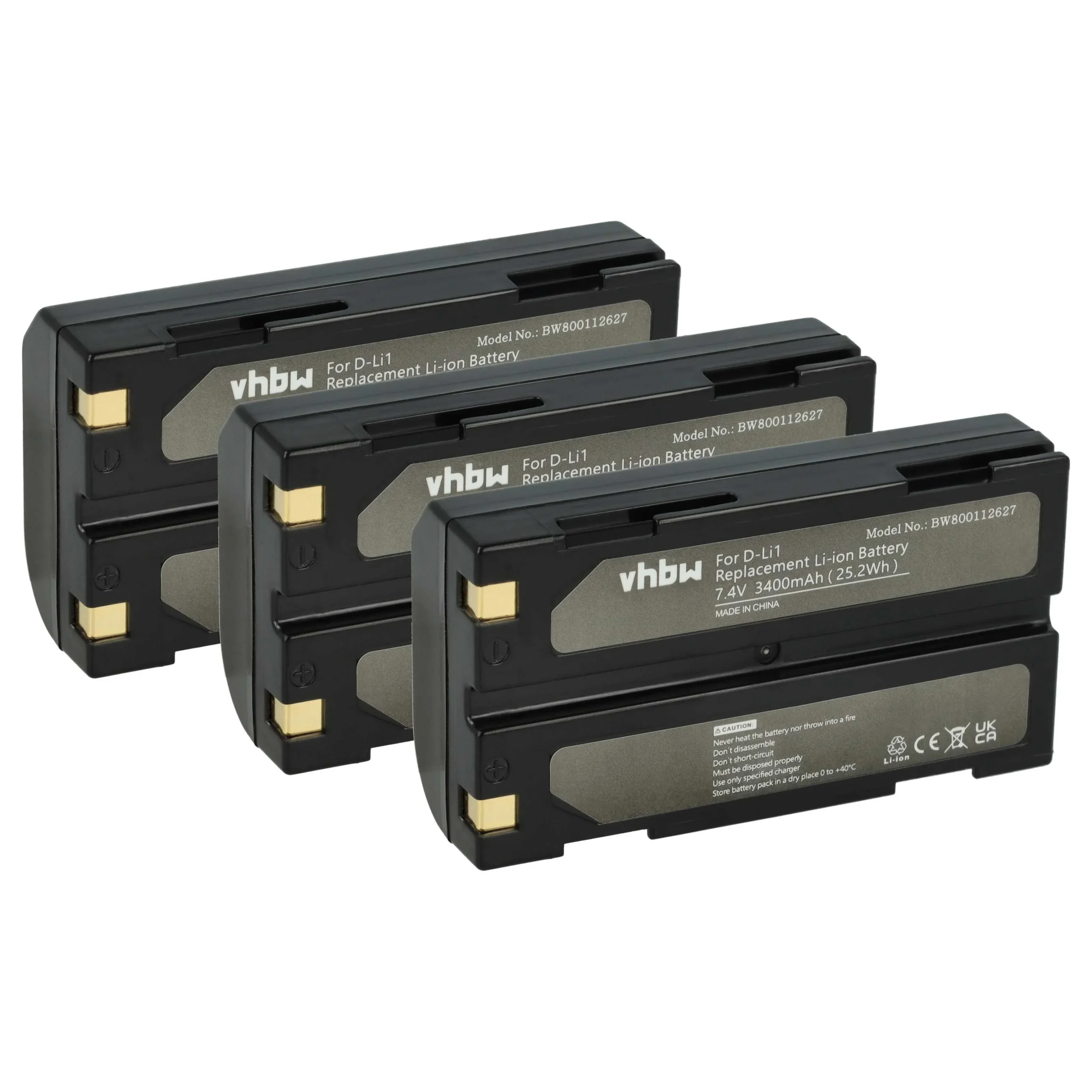 3x Batteries remplace CHC 1906110059 pour appareil photo Telxon- 3400mAh 7,4V Li-ion