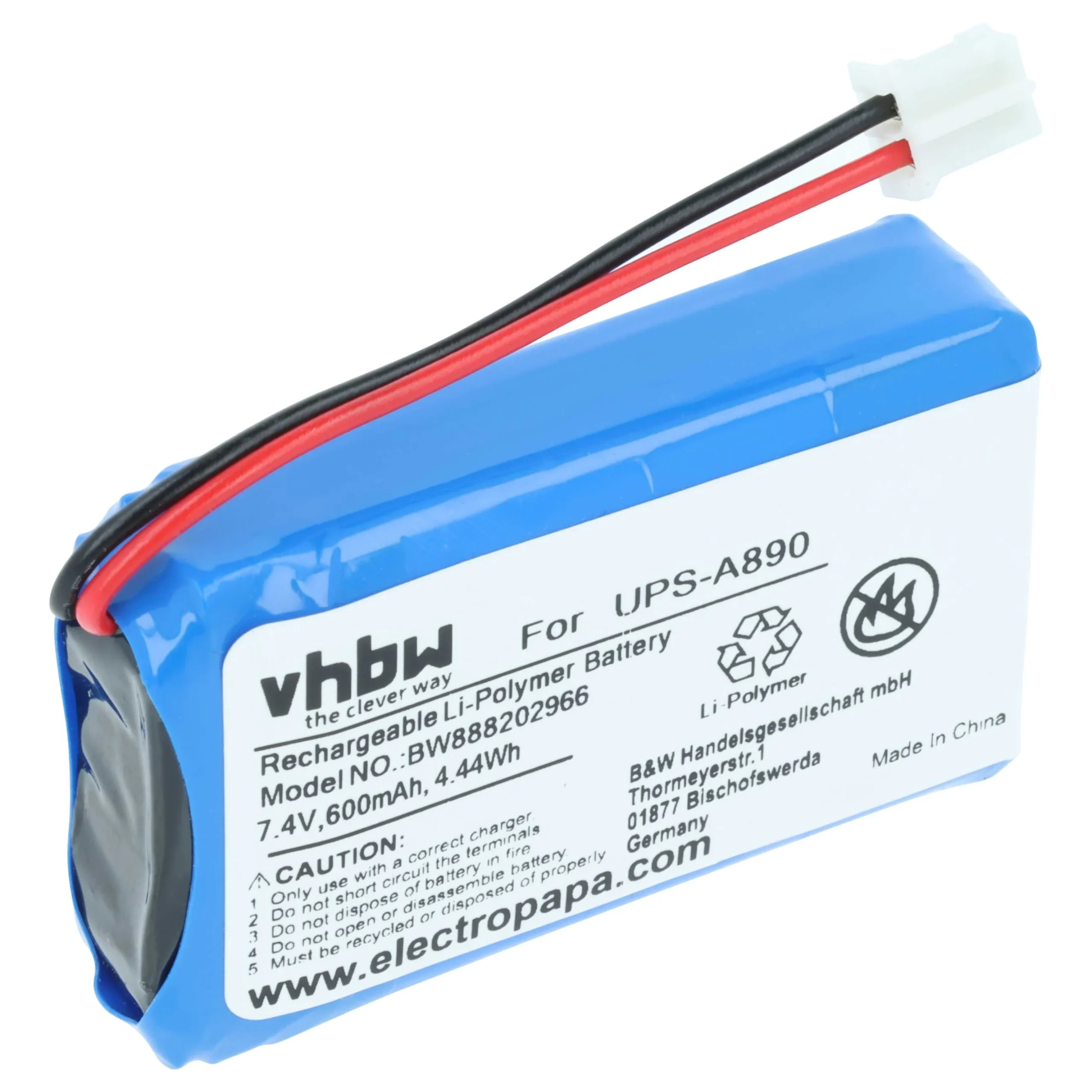 Batterie remplace Chuango UPS-A890 pour centrale d'alarme Chuango - 600mAh 7,4V Li-polymère