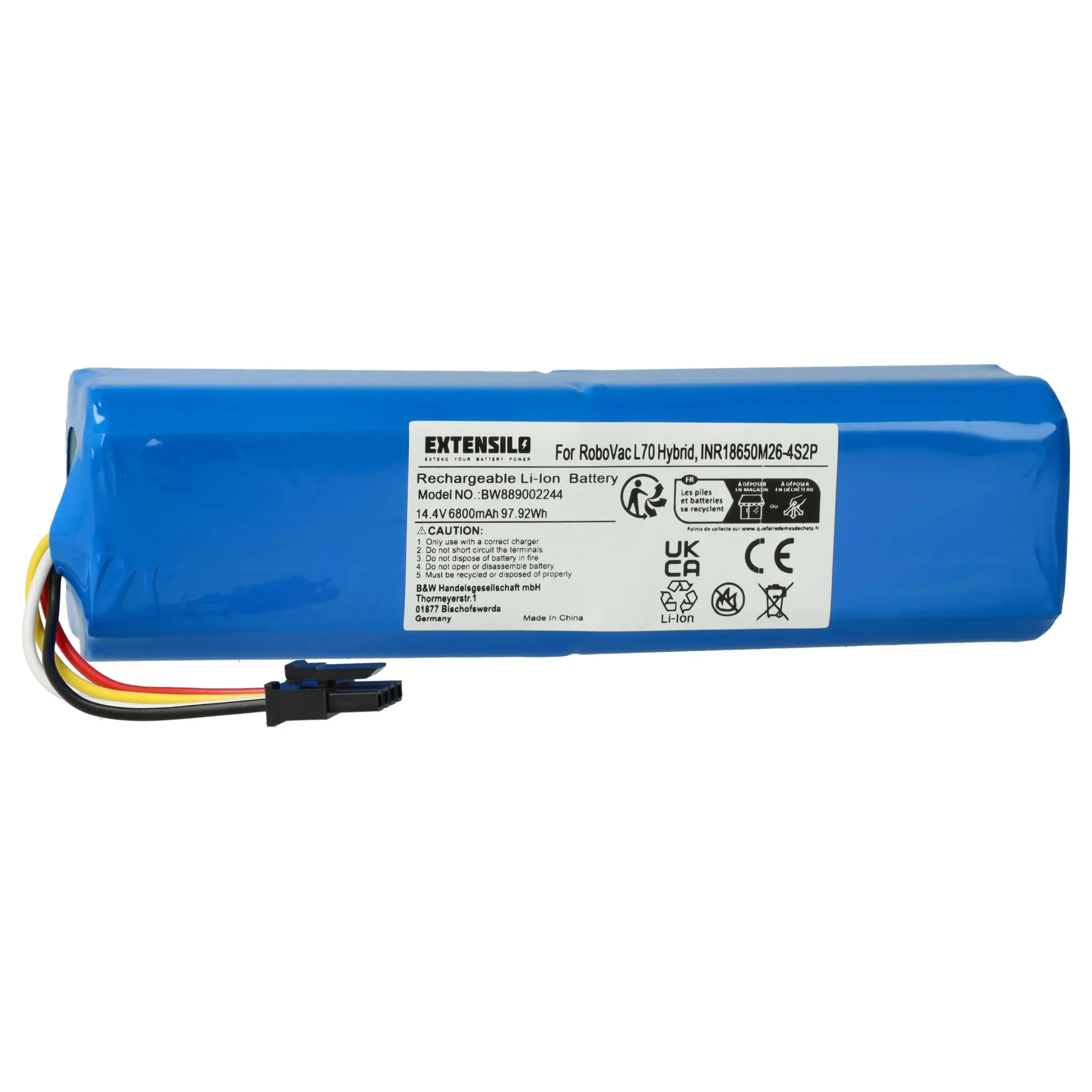 Batterie remplace 360 D080-4S2P pour robot aspirateur 360 - 6800mAh 14,4V Li-ion