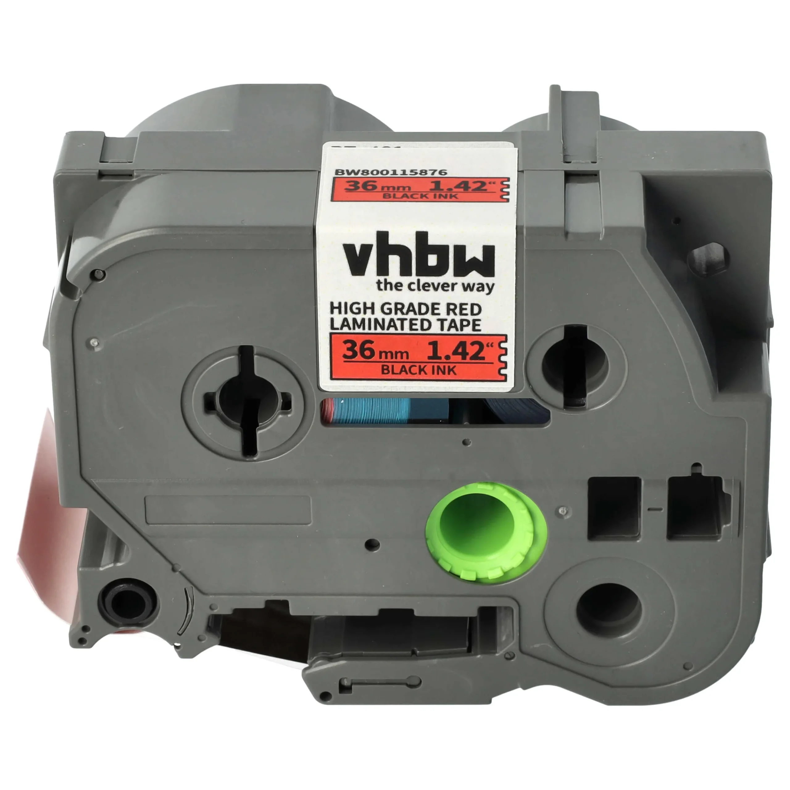 Cassette à ruban remplace Brother HGE-461 - 36mm lettrage Noir ruban Rouge, plastique