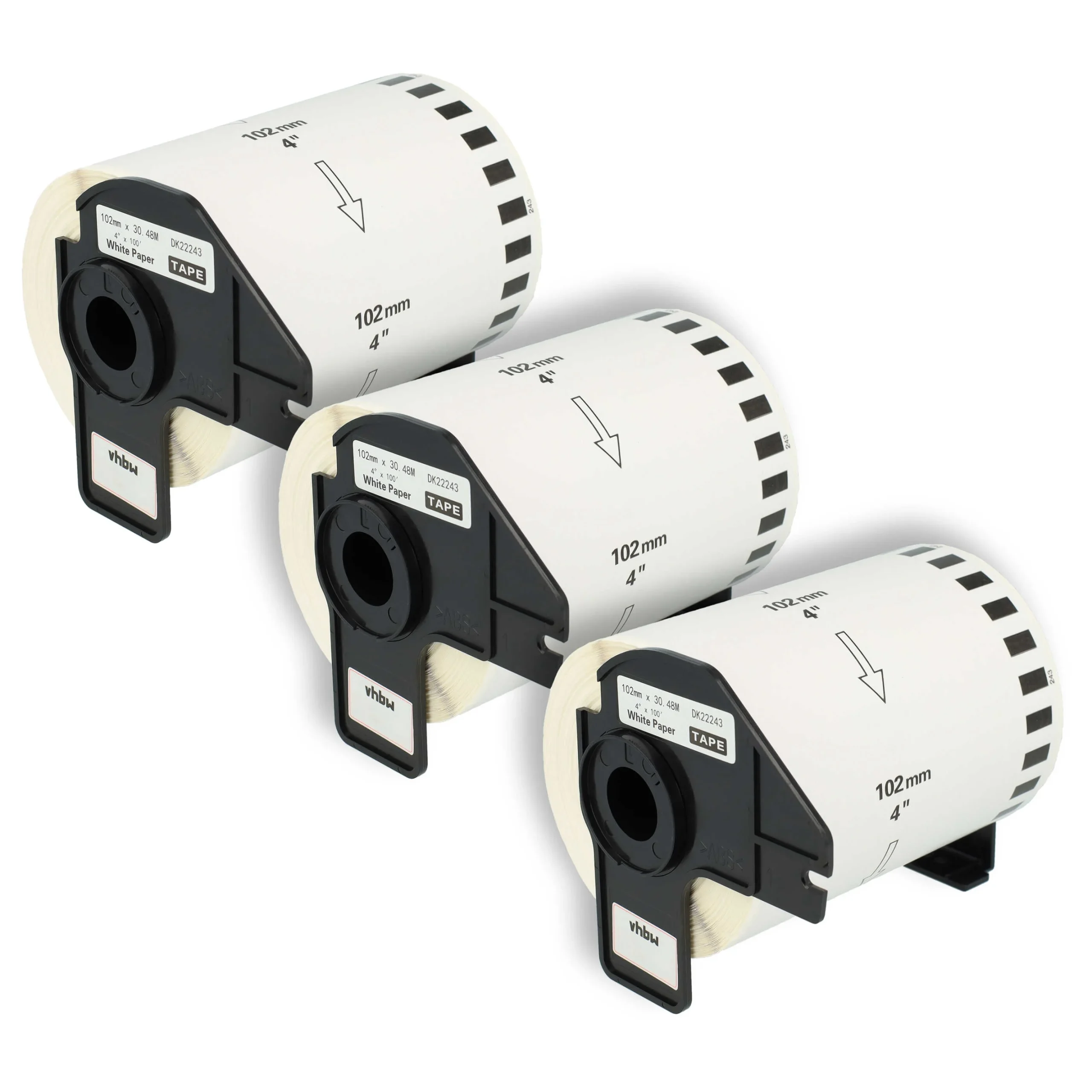 3x Étiquette remplacent Brother DK-22243 pour imprimante étiqueteuse - 102mm x 30,48m + support
