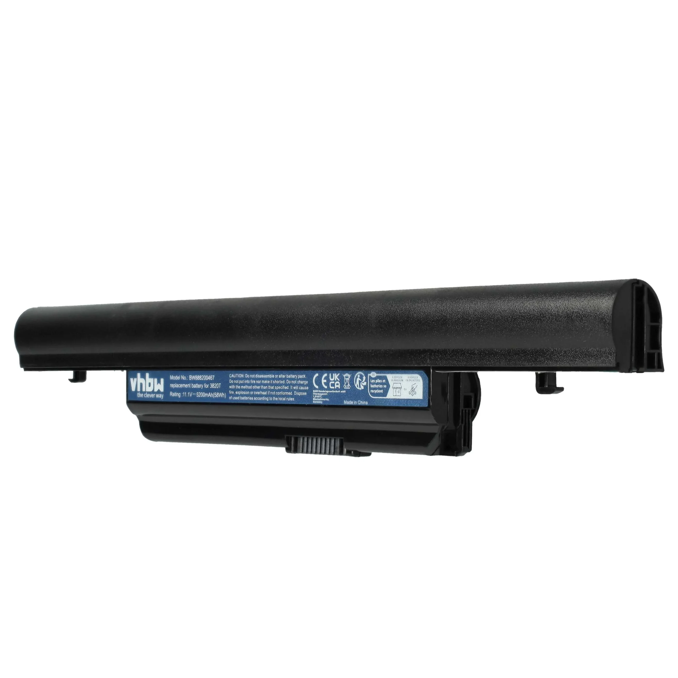 Batterie remplace Acer AK.006BT.082, 934T2085F pour ordinateur portable Acer- 5200mAh 11,1V Li-polymère, noir