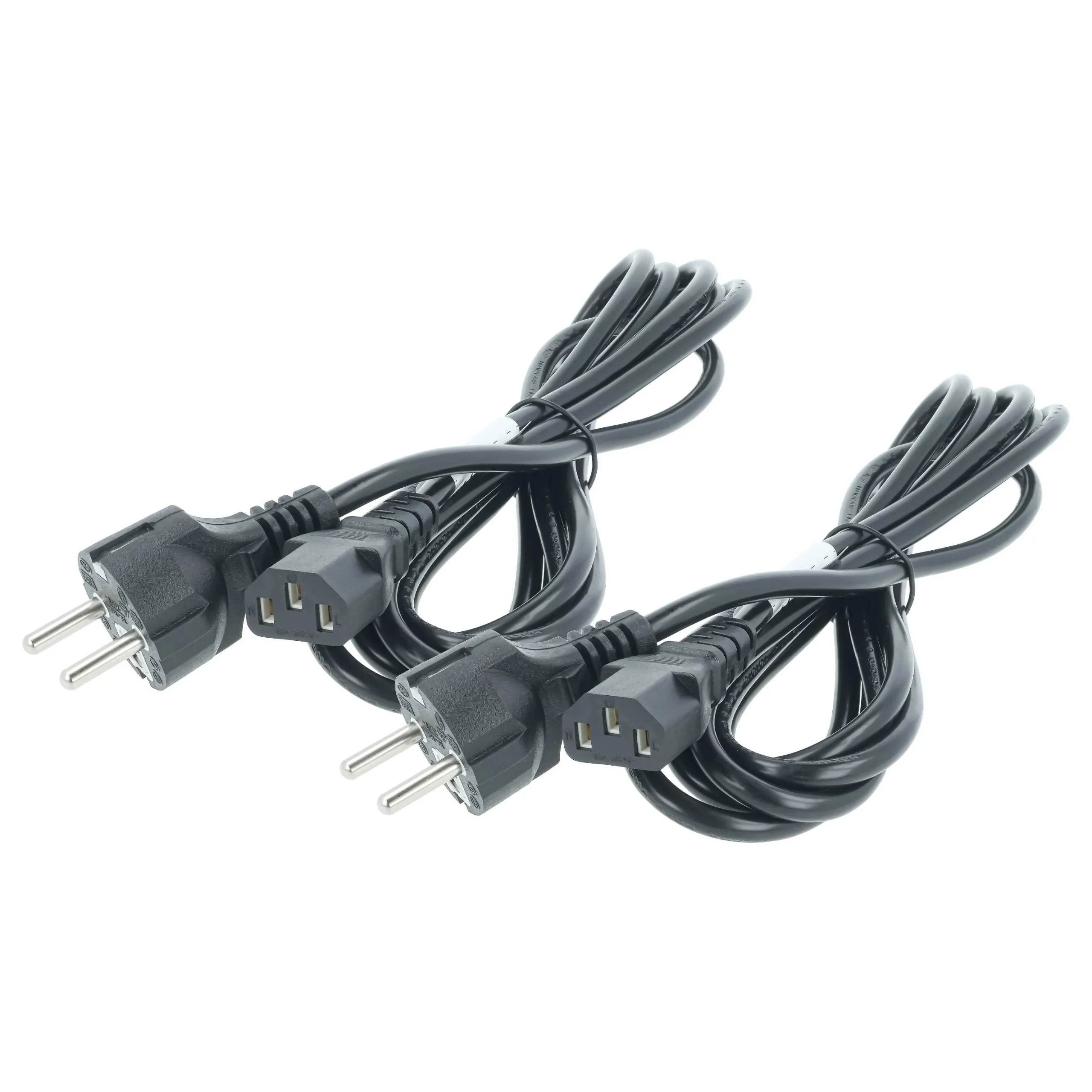 2x Câbles d'alimentation C13 prise Euro pour appareils comme des moniteurs d'ordinateur - 3m
