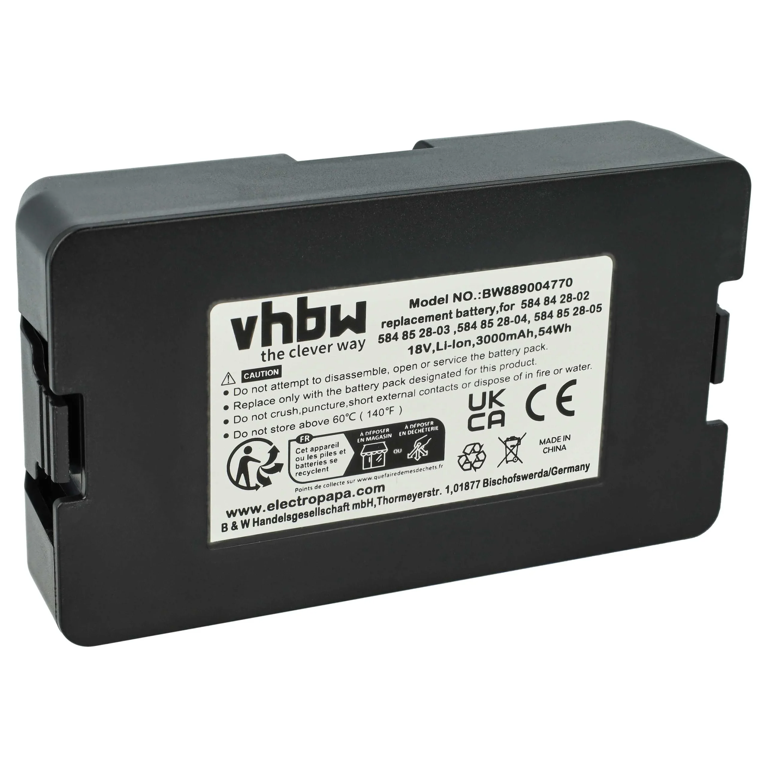Batterie remplace Flymo 5848428-02, 5848228-01, 584 84 28-02 pour outil de jardinage - 3Ah 18V Li-ion