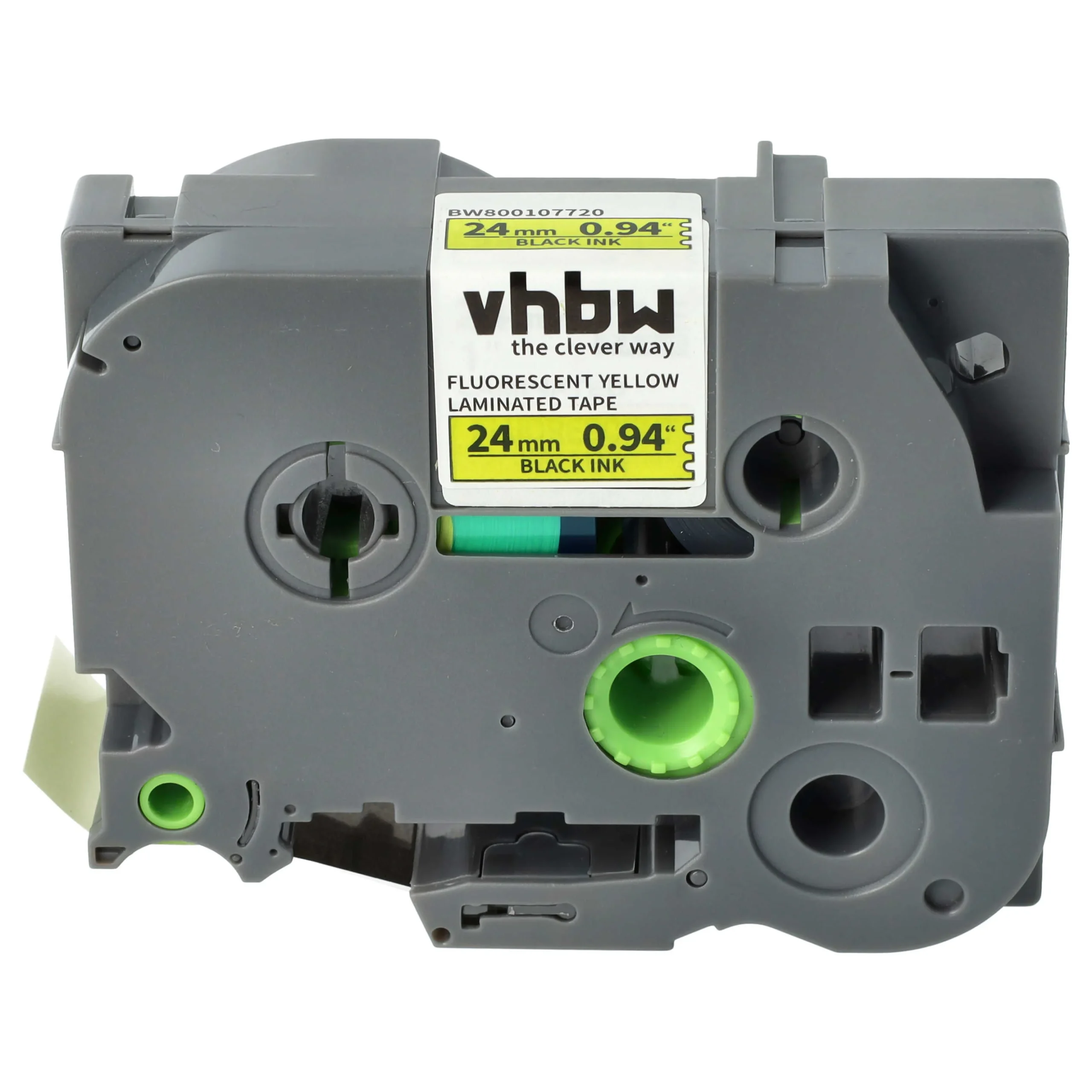 Cassette à ruban remplace Brother TZE-C51, TZ-C51 - 24mm lettrage Noir ruban Jaune fluo, plastique