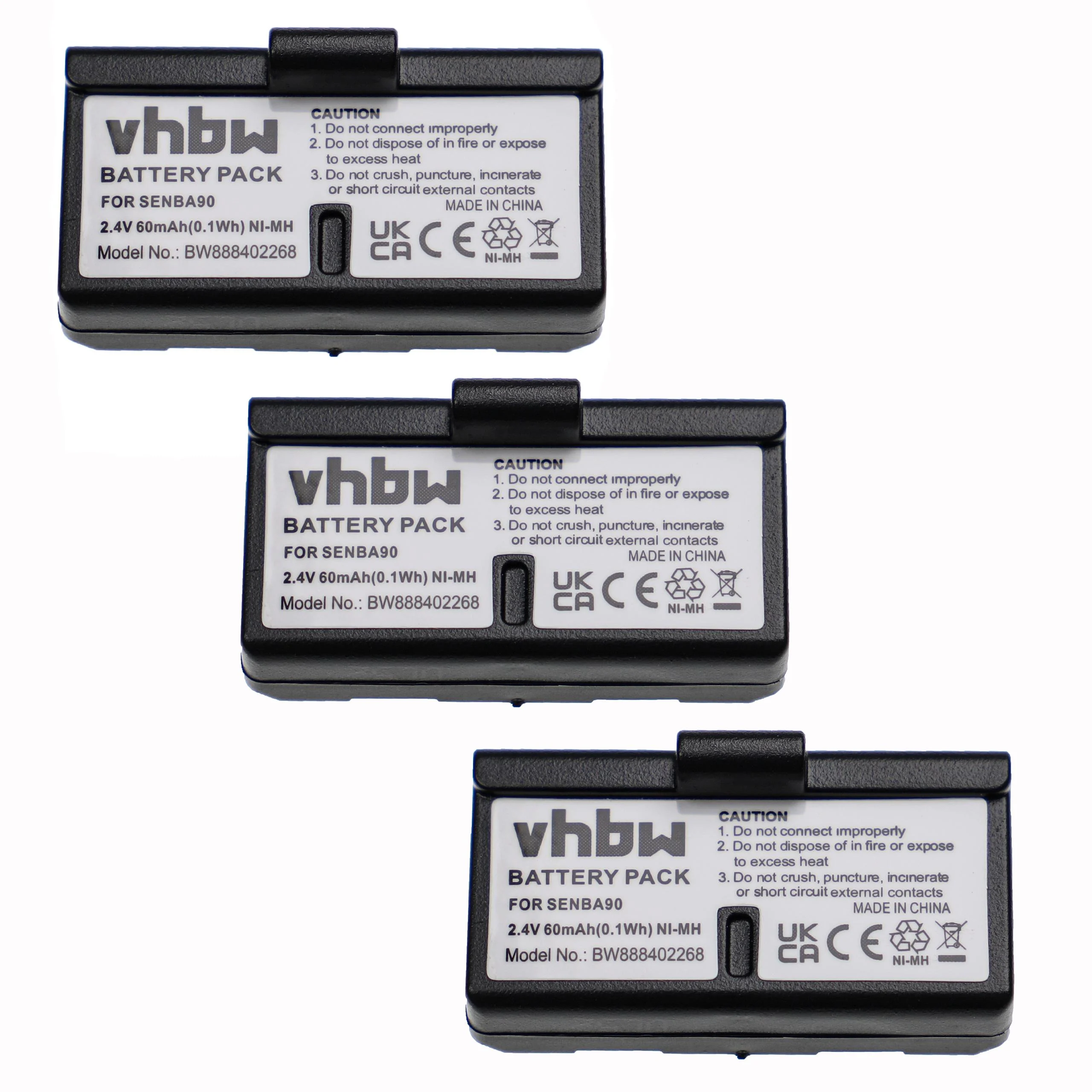 Batterie (3 pcs.) remplace Sennheiser BA90, E90, E180 casque audio Sennheiser - 60mAh 2,4V NiMH