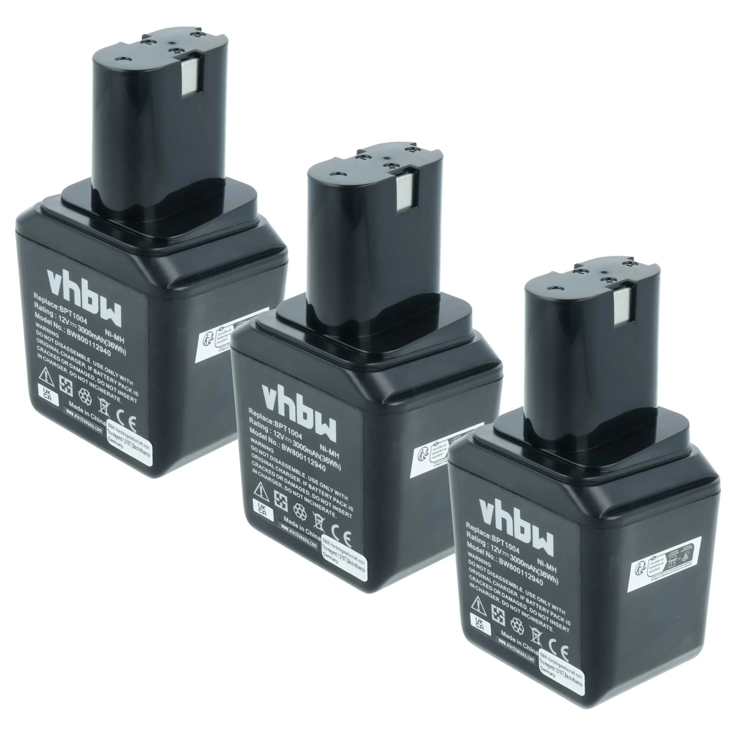 Batterie (3 pcs.) remplace Bosch 2 607 335 180, 2 607 335 021 outil électrique Bosch - 3Ah 12V NiMH