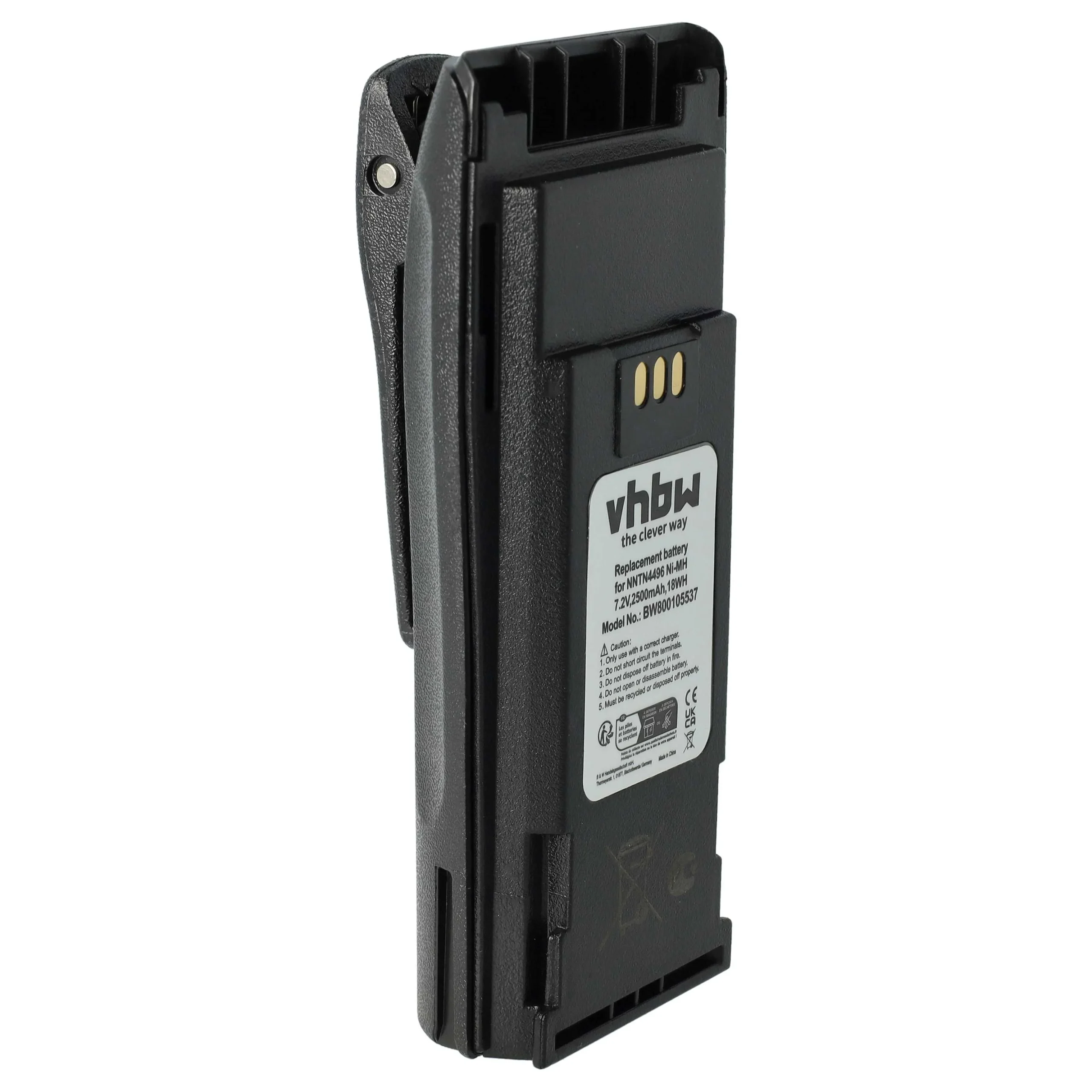 Batterie remplace Motorola MNN4254AR, NNTN4496 pour radio talkie-walkie Motorola- 2500mAh 7,2V NiMH