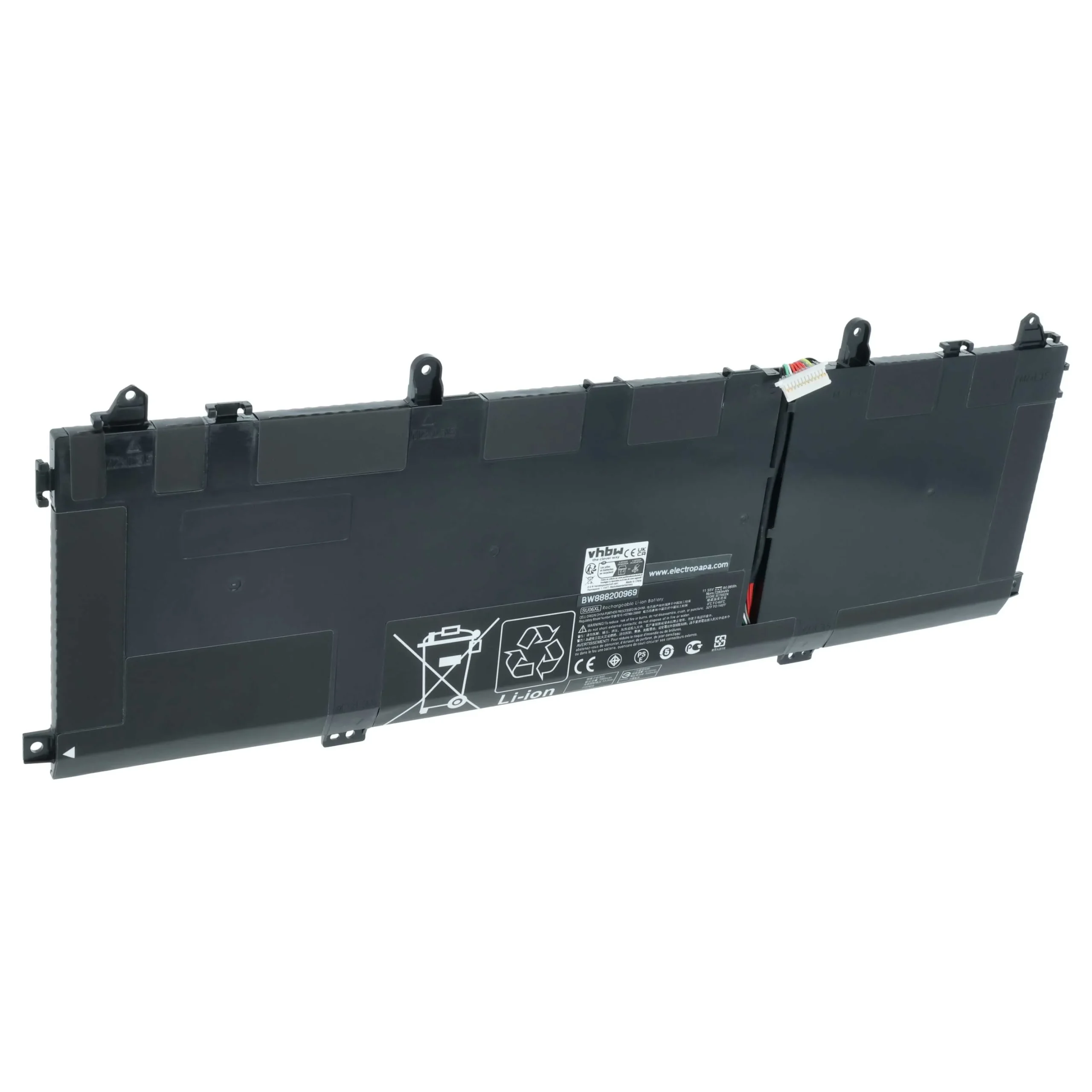 Batterie remplace HP HSTNN-DB8W, HSTNNDB8W pour ordinateur portable HP- 7100mAh 11,55V Li-polymère, noir