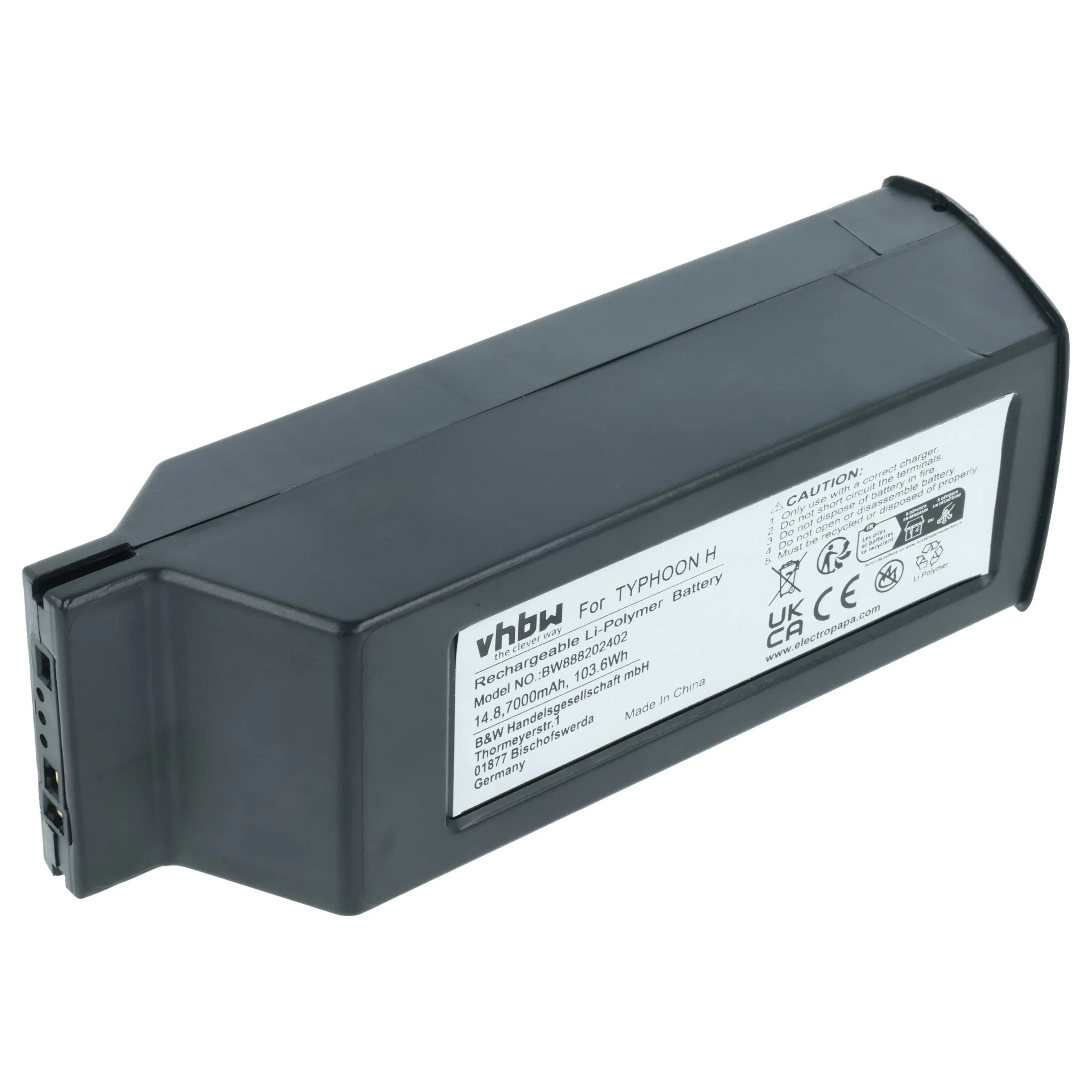 Batterie remplace Yuneec YUNH105, YUNTYH105 pour drone Yuneec- 7000mAh 14,8V Li-polymère