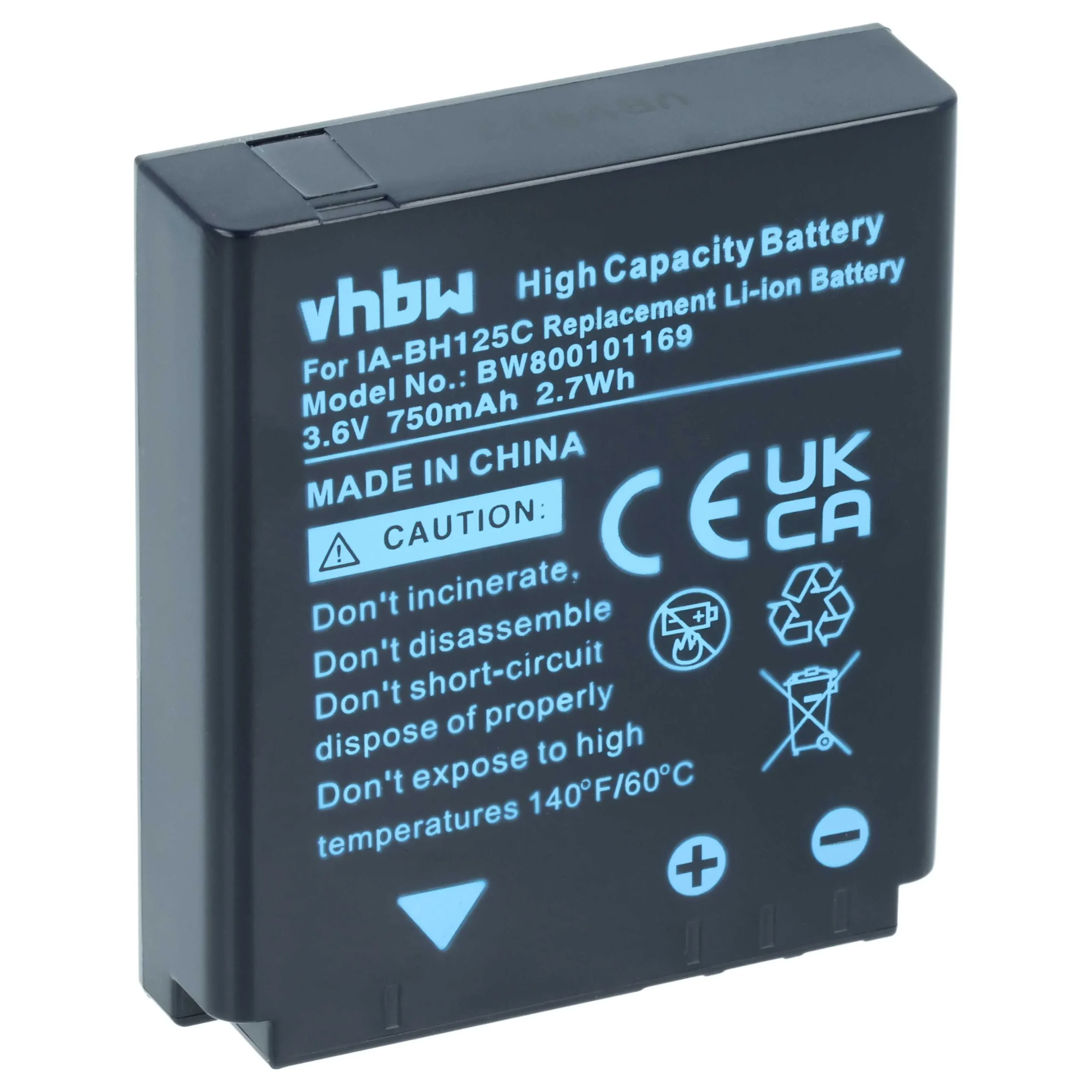 Batterie remplace Pentax D-Li106 pour appareil photo Pentax- 750mAh 3,6V Li-ion