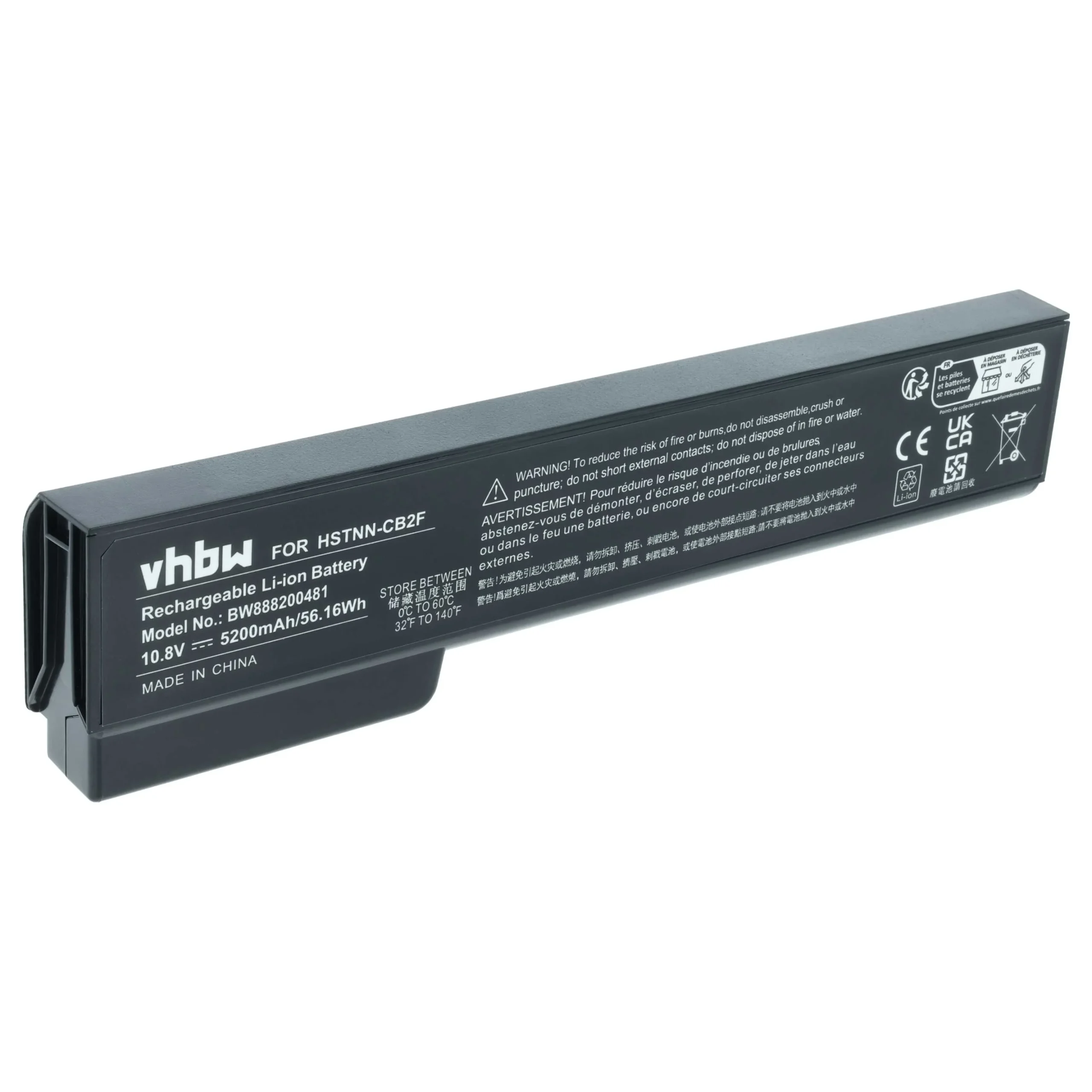 Batterie remplace HP 628368-241, 628368-251 pour ordinateur portable HP- 5200mAh 10,8V Li-ion, noir