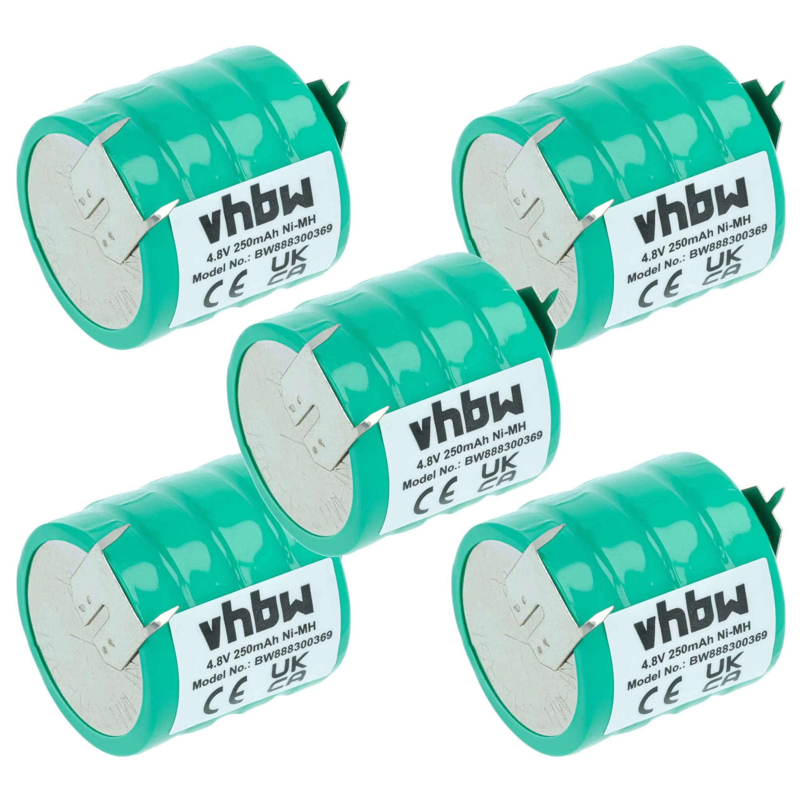 5x Piles bouton de type V250H pour le modélisme et autres - 250mAh 4,8V NiMH